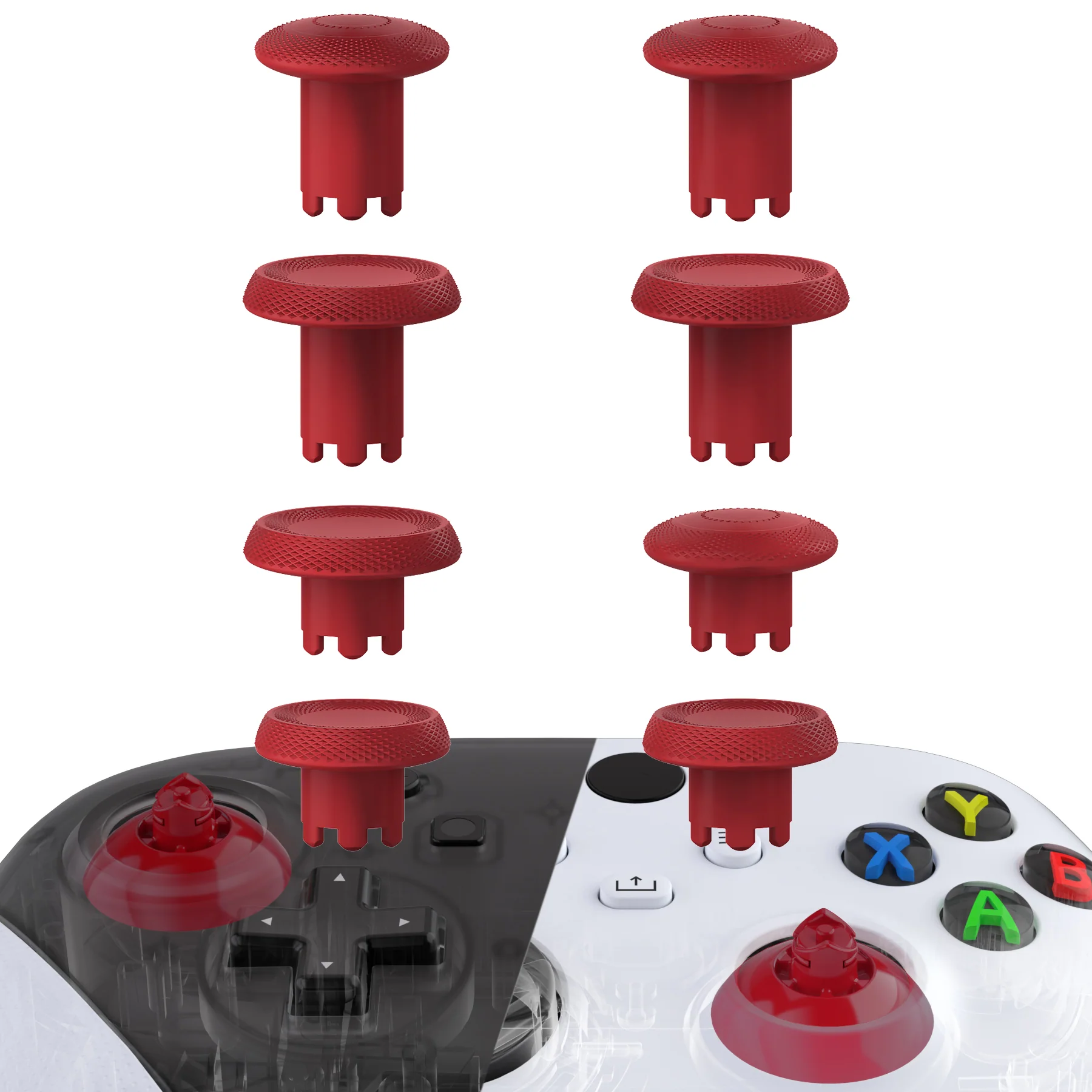 eXtremeRate ThumbsGear V3 Interchangeable Thumbsticks for Xbox Core Controller & Xbox One S/X/Elite Controller & Nintendo Switch Pro Controller - Carmine Red