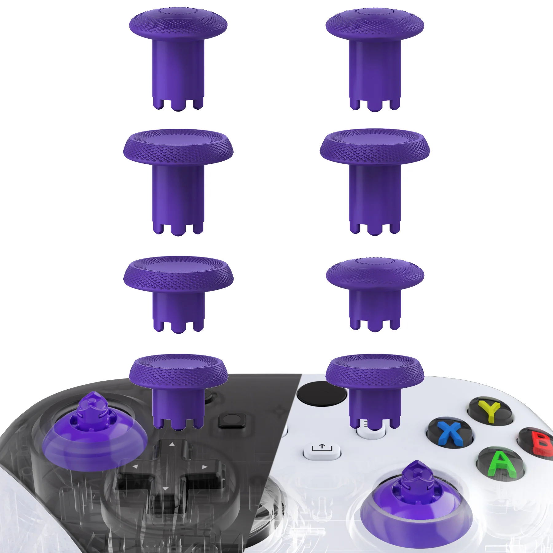 eXtremeRate ThumbsGear V3 Interchangeable Thumbsticks for Xbox Core Controller & Xbox One S/X/Elite Controller & Nintendo Switch Pro Controller - Purple