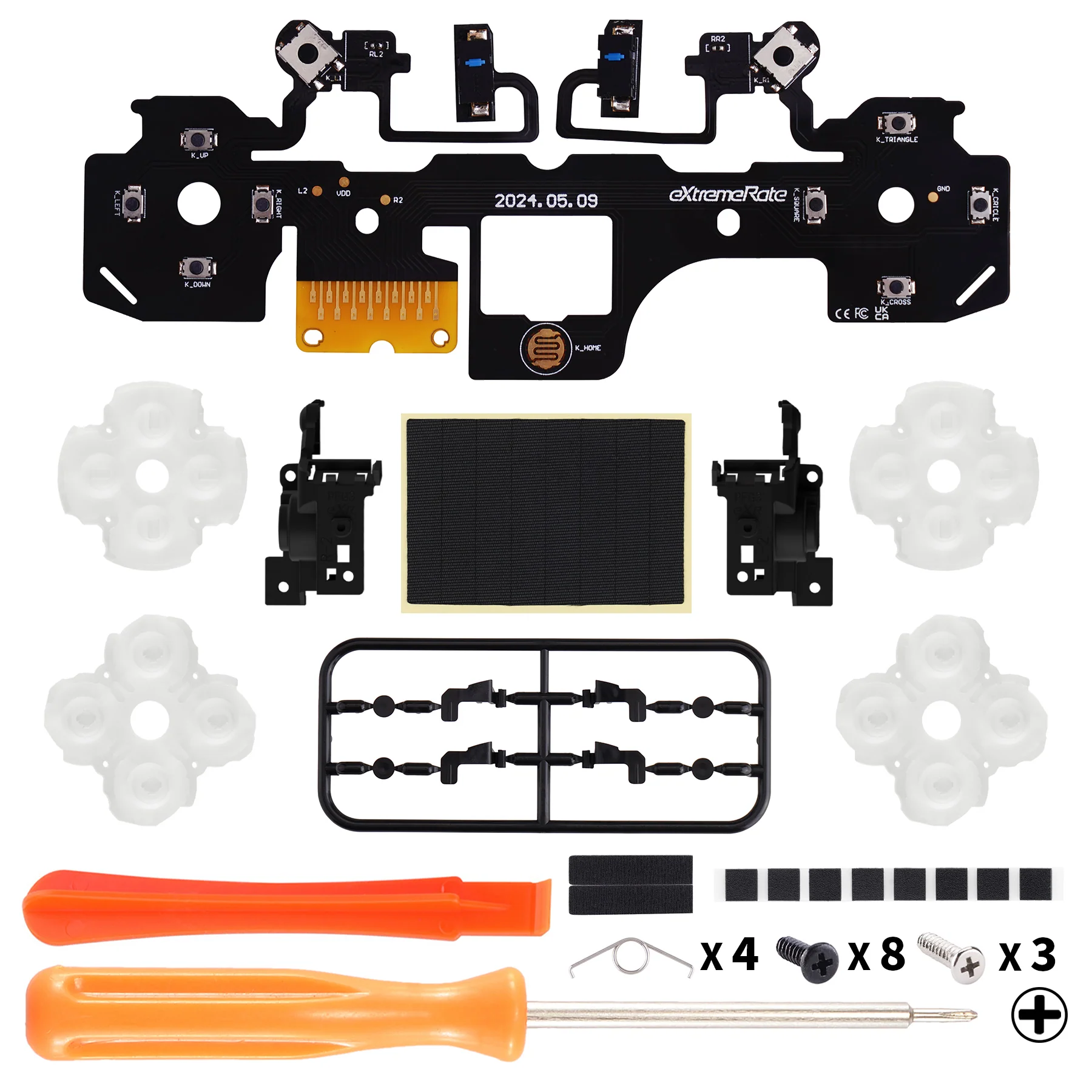 eXtremeRate Whole Set - Light Version Clicky Kit for PS5 Controller BDM-030, Custom Micro Switch L2R2 Face Buttons Clicky Kit and Tactile L1R1 Keys Mouse Click for PS5 Controller - Image 2