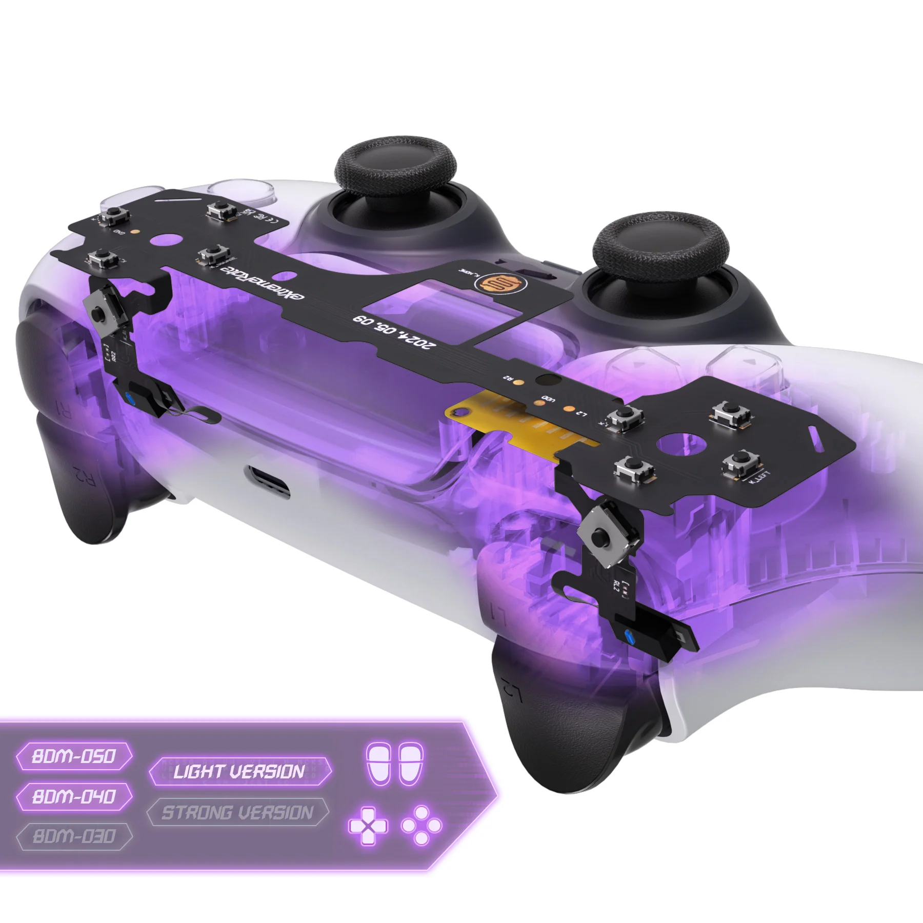 eXtremeRate Whole Set - Light Version Clicky Kit V2 for PS5 Controller BDM-040/050/060 Shoulder Face Buttons, Micro Switch L2R2 Clicky Hair Trigger Kit and Tactile L1R1 Face Buttons Mouse Click for PS5 Controller