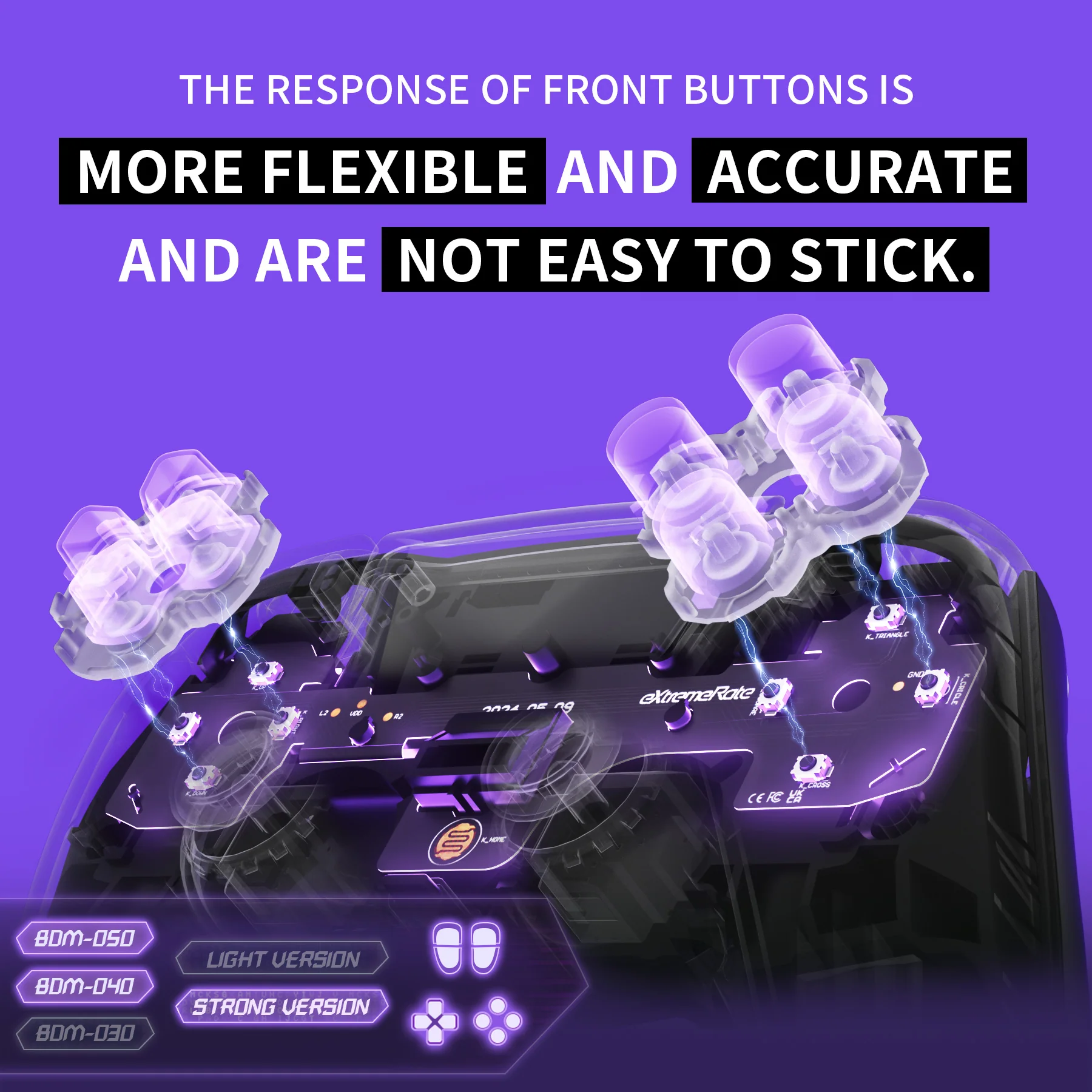 eXtremeRate Whole Set - Strong Version Clicky Kit V2 for PS5 Controller BDM-040/050/060 Shoulder Face Buttons, Micro Switch L2R2 Clicky Hair Trigger Kit and Tactile L1R1 Face Buttons Mouse Click for PS5 Controller - Image 11