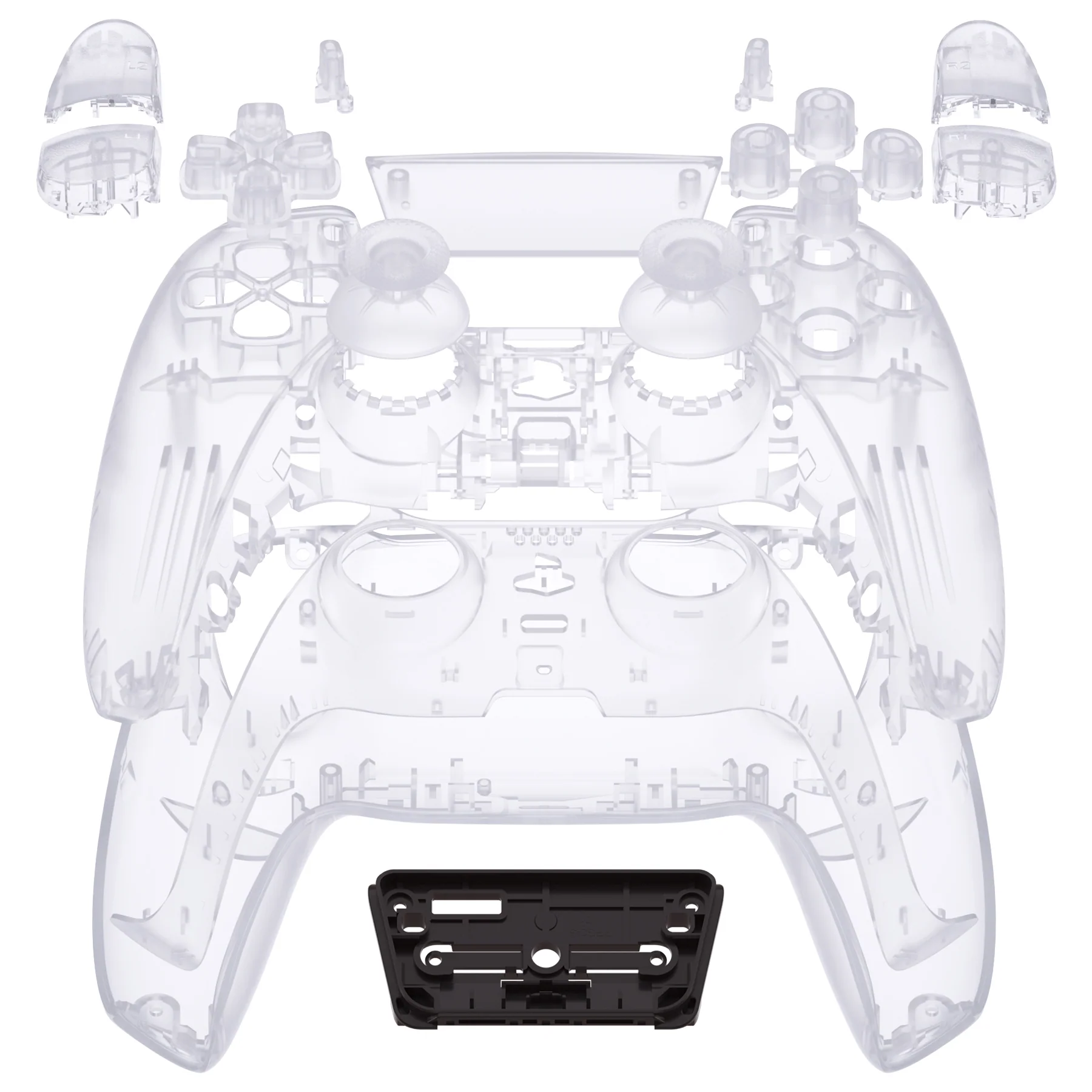 eXtremeRate Replacement Full Set Shells with Buttons Compatible with PS5 Controller BDM-010/020 - Clear