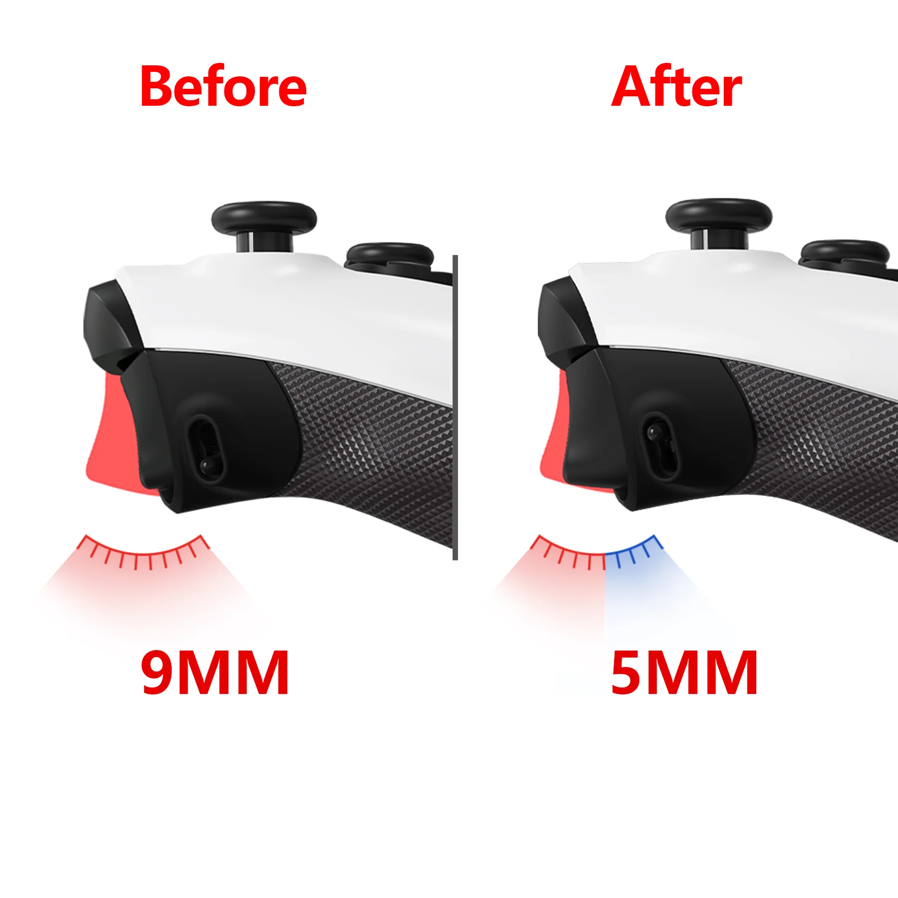 eXtremeRate FLEXOR Rubberized Side Rails Grips Trigger Stop Kit for Xbox Series X/S Controller & Xbox Core Controller - Scarlet Red - Image 5