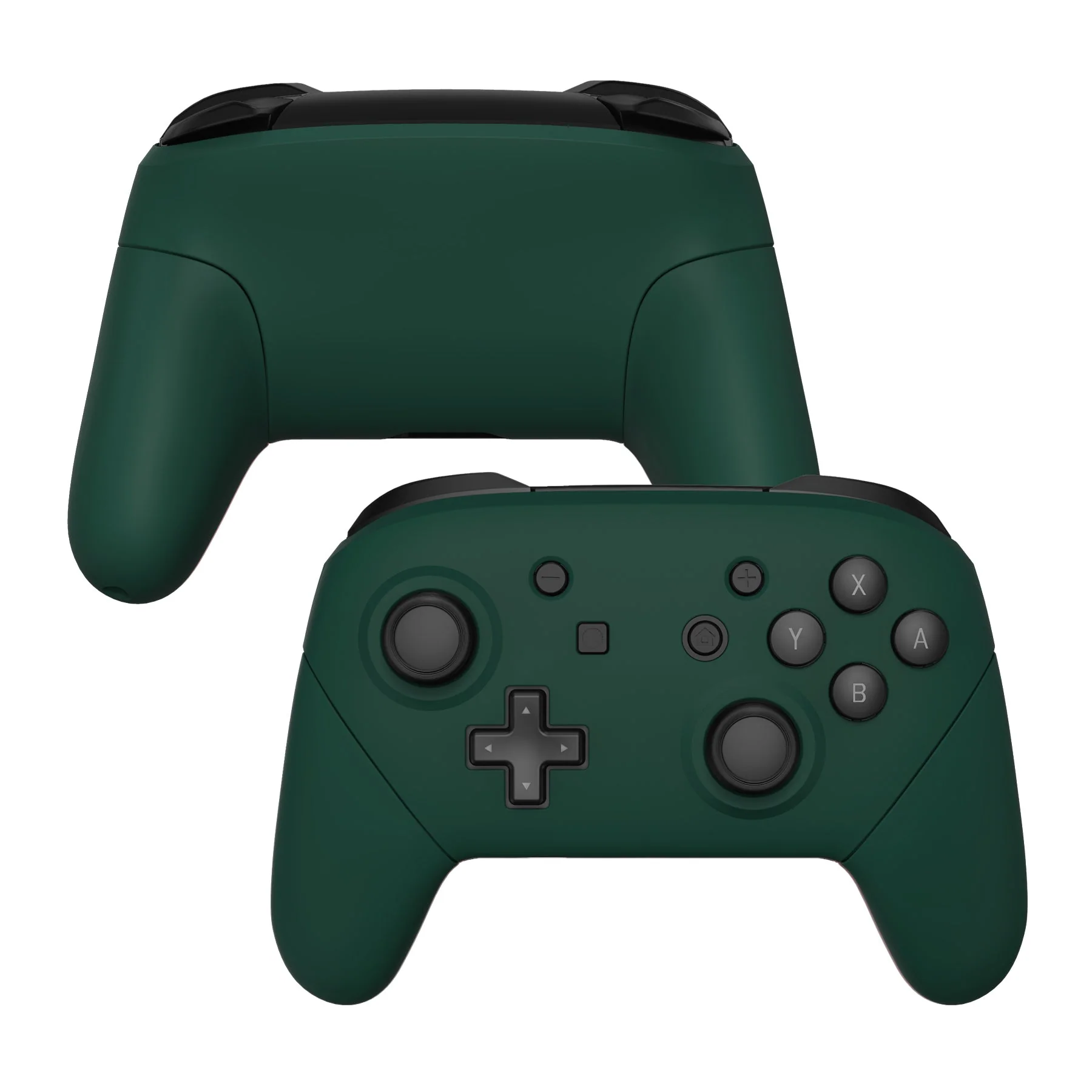 eXtremeRate Replacement Full Set Shell Faceplate Backplate Handles for Nintendo Switch Pro - Forest Green