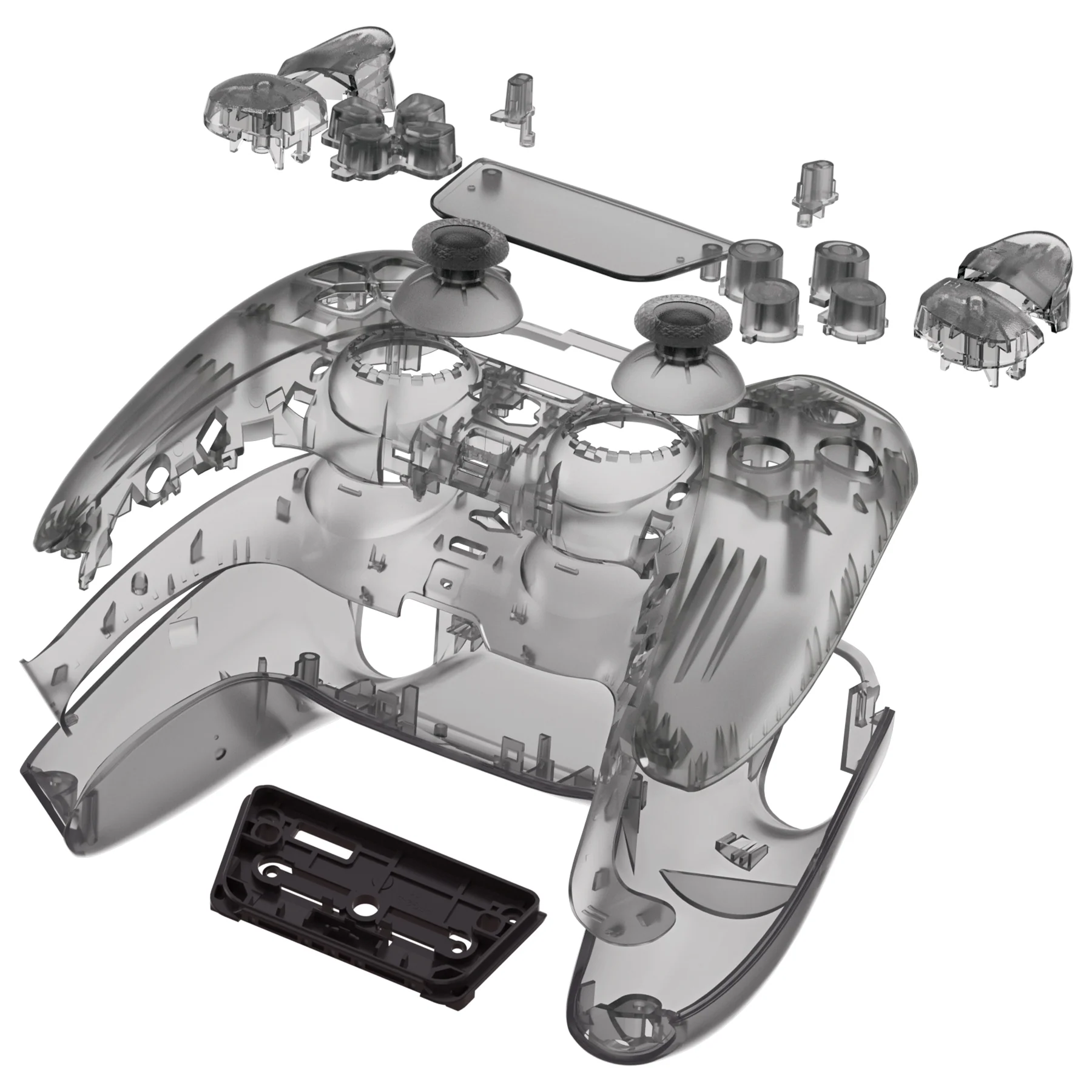 eXtremeRate Replacement Full Set Shells with Buttons Compatible with PS5 Controller BDM-010/020 - Clear Black - Image 6