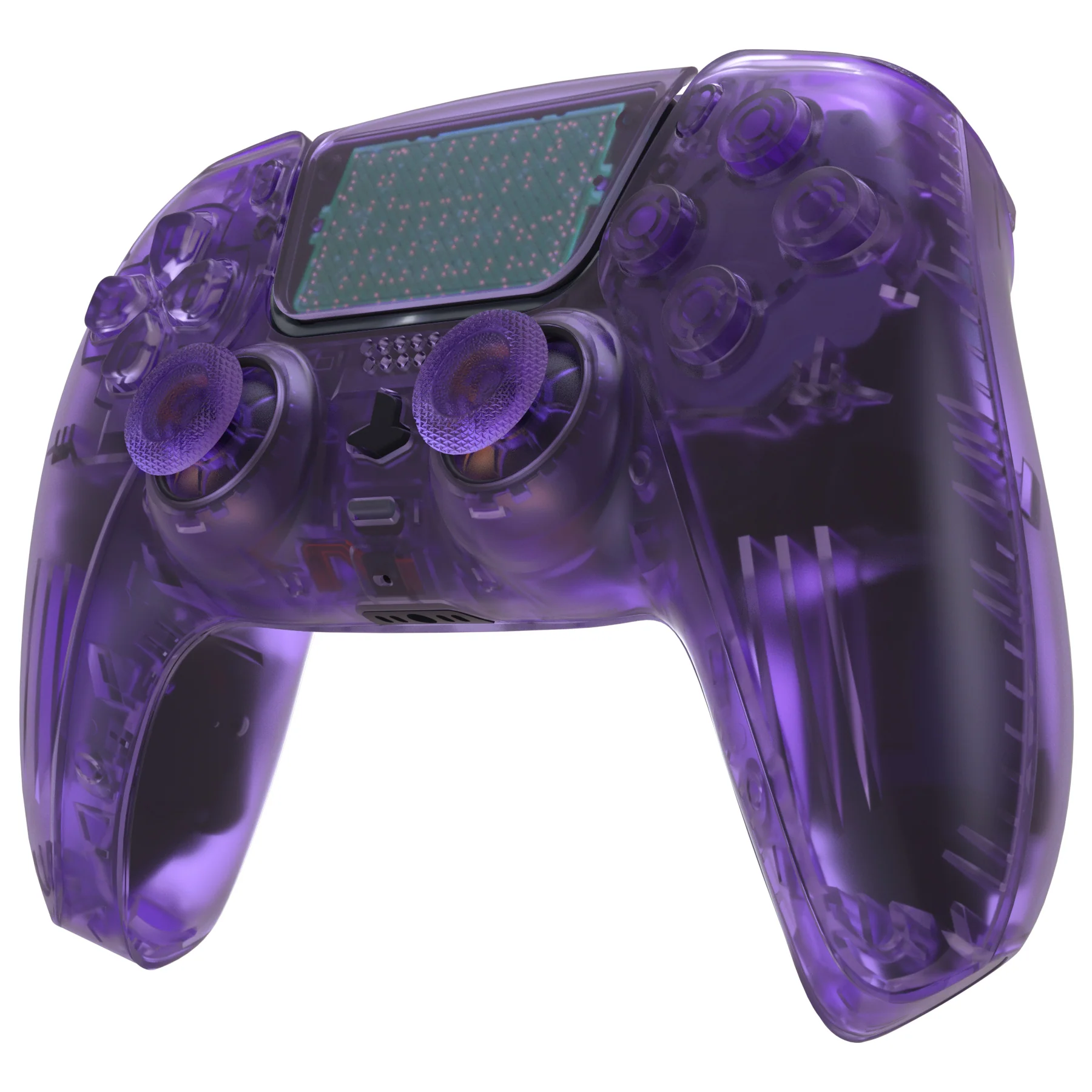 eXtremeRate Replacement Full Set Shells with Buttons Compatible with PS5 Controller BDM-010/020 - Clear Atomic Purple - Image 4