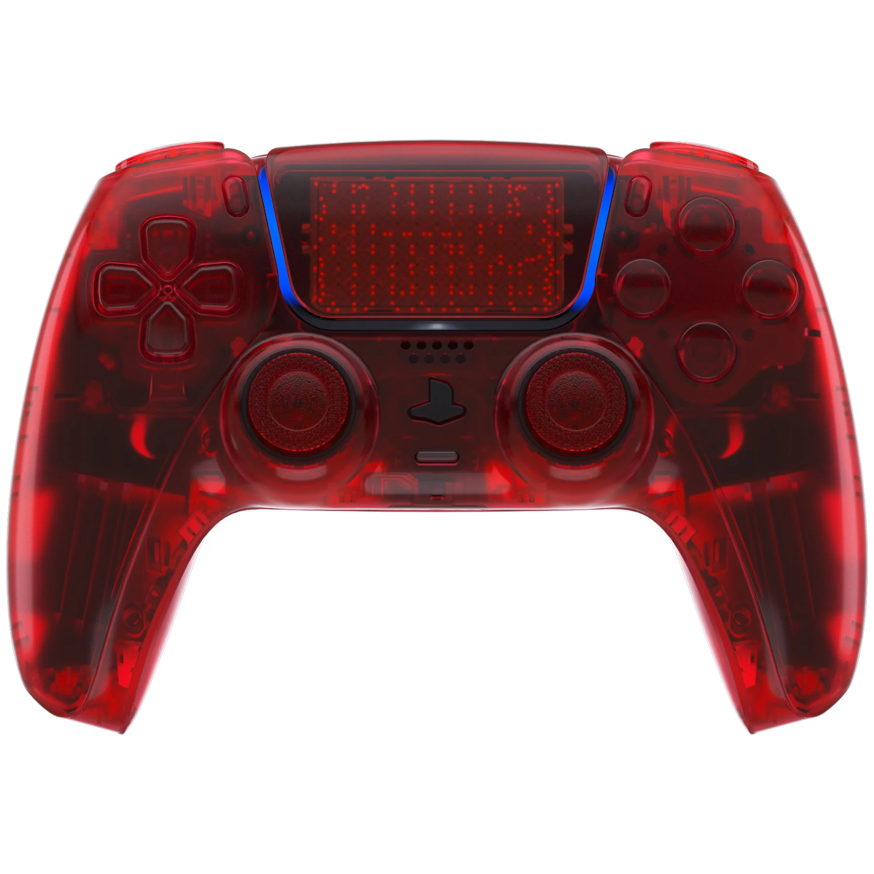 eXtremeRate Replacement Full Set Shells with Buttons Compatible with PS5 Controller BDM-010/020 - Clear Red - Image 2