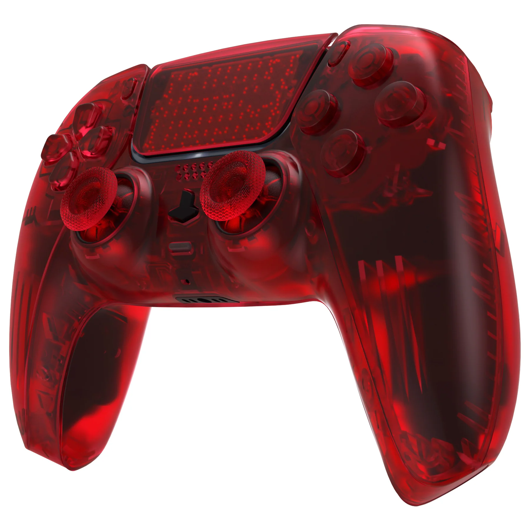 eXtremeRate Replacement Full Set Shells with Buttons Compatible with PS5 Controller BDM-010/020 - Clear Red - Image 4