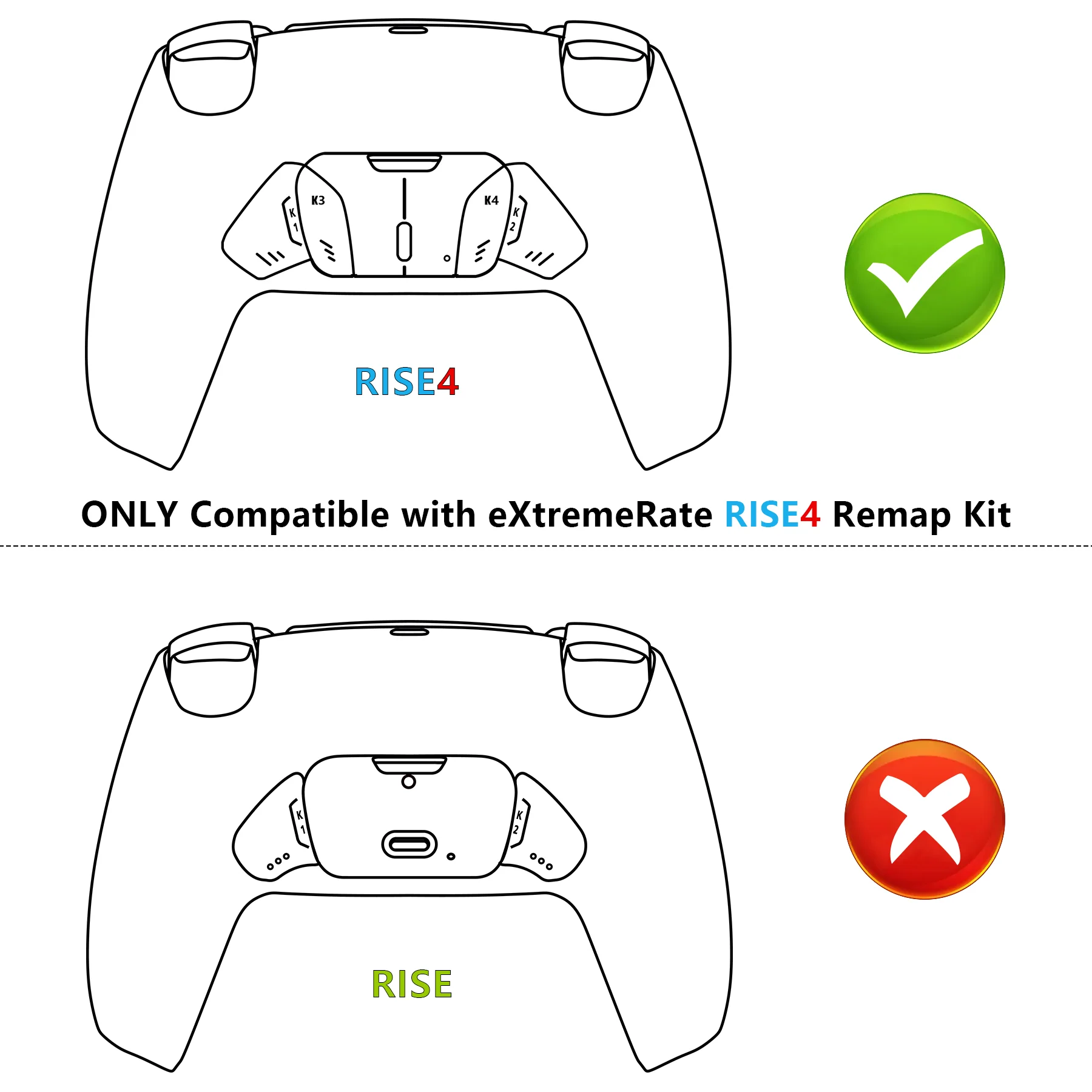eXtremeRate Replacement Redesigned K1 K2 K3 K4 Back Buttons Housing Shell for eXtremeRate RISE4 Remap Kit, Compatible with PS5 Controller - Galactic Purple - Image 3