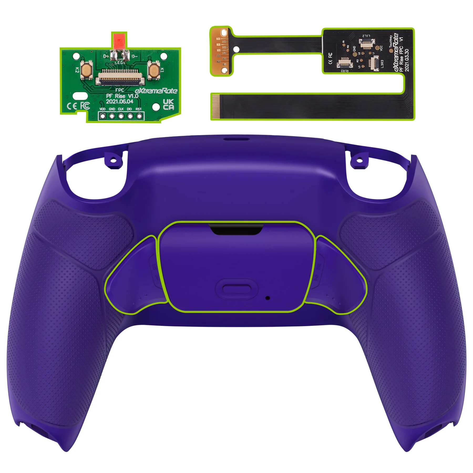 eXtremeRate Remappable Rise 2.0 Remap Kit for PS5 Controller BDM-010 & BDM-020 - Rubberized Galactic Purple
