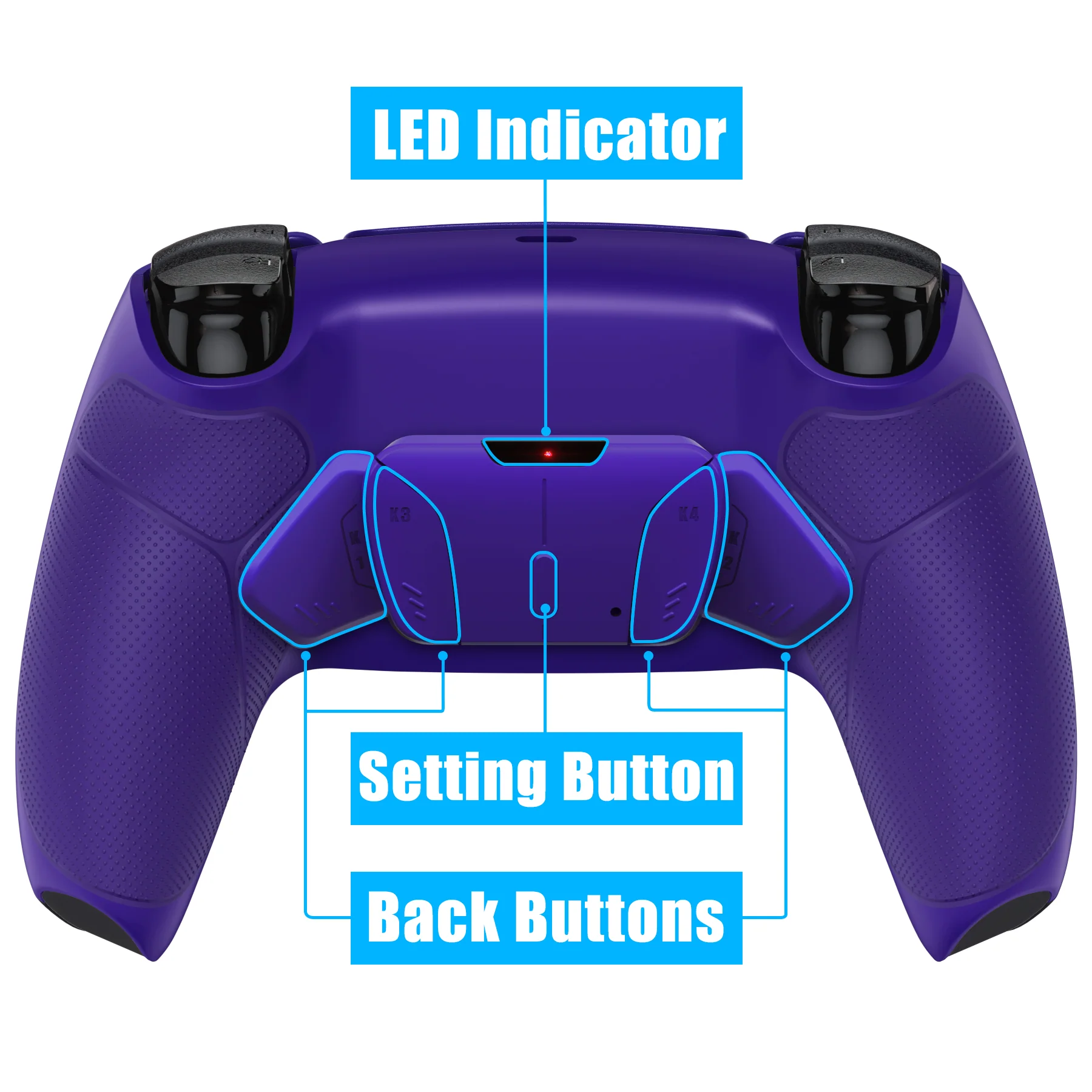 eXtremeRate Remappable RISE4 Remap Kit for PS5 Controller BDM-010/020 - Rubberized Galactic Purple - Image 4