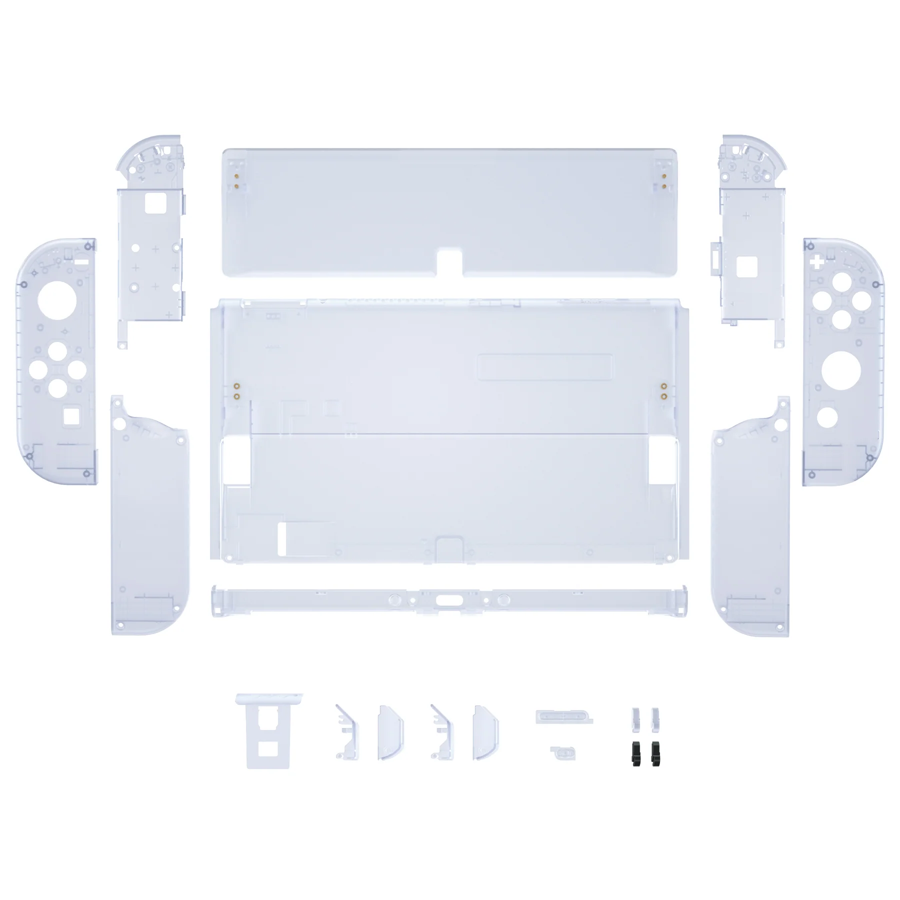 eXtremeRate Custom Replacement Full Set Shell with Buttons for Nintendo Switch OLED - Clear Glacier Blue - Image 11