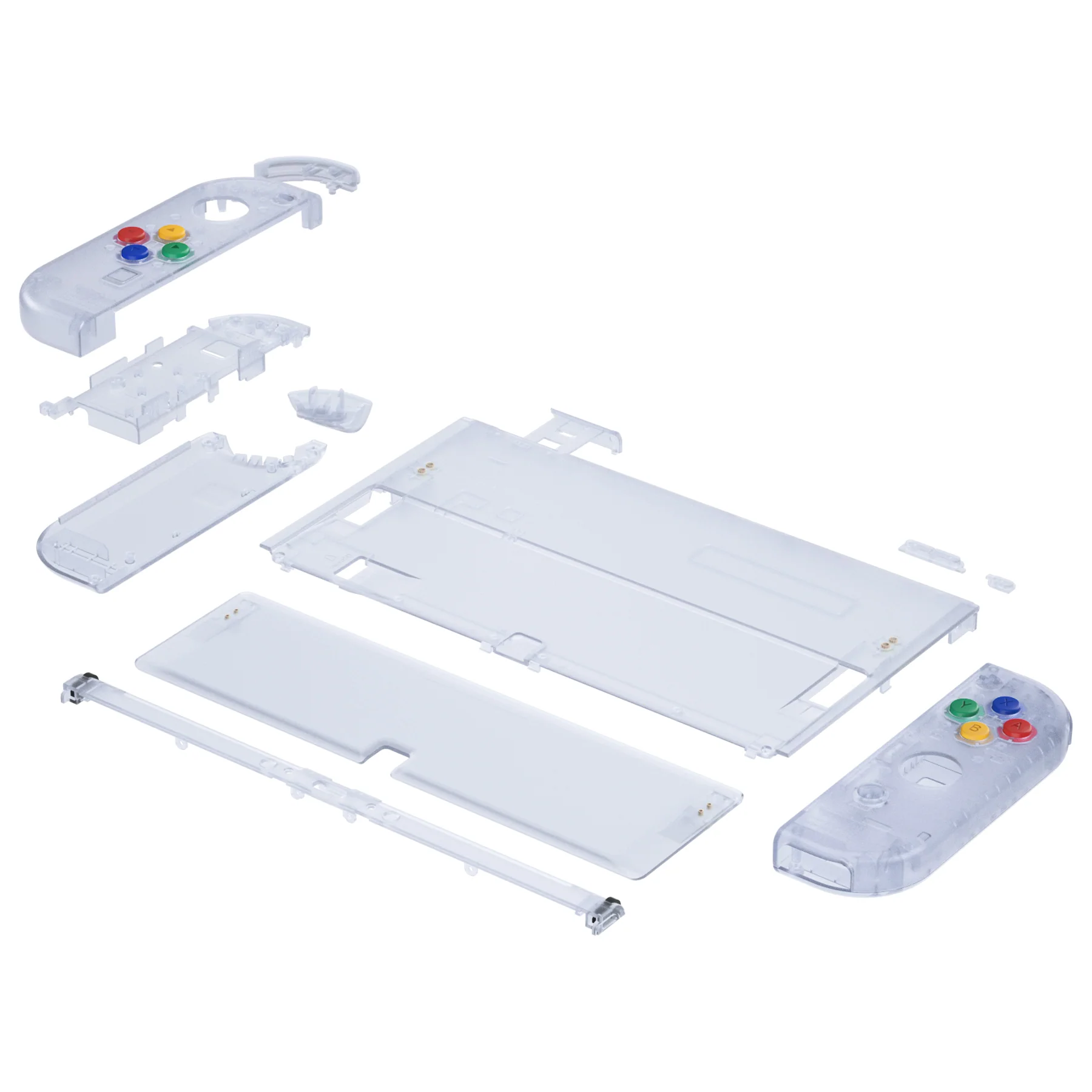 eXtremeRate Custom Replacement Full Set Shell with Buttons for Nintendo Switch OLED - Clear Glacier Blue - Image 12
