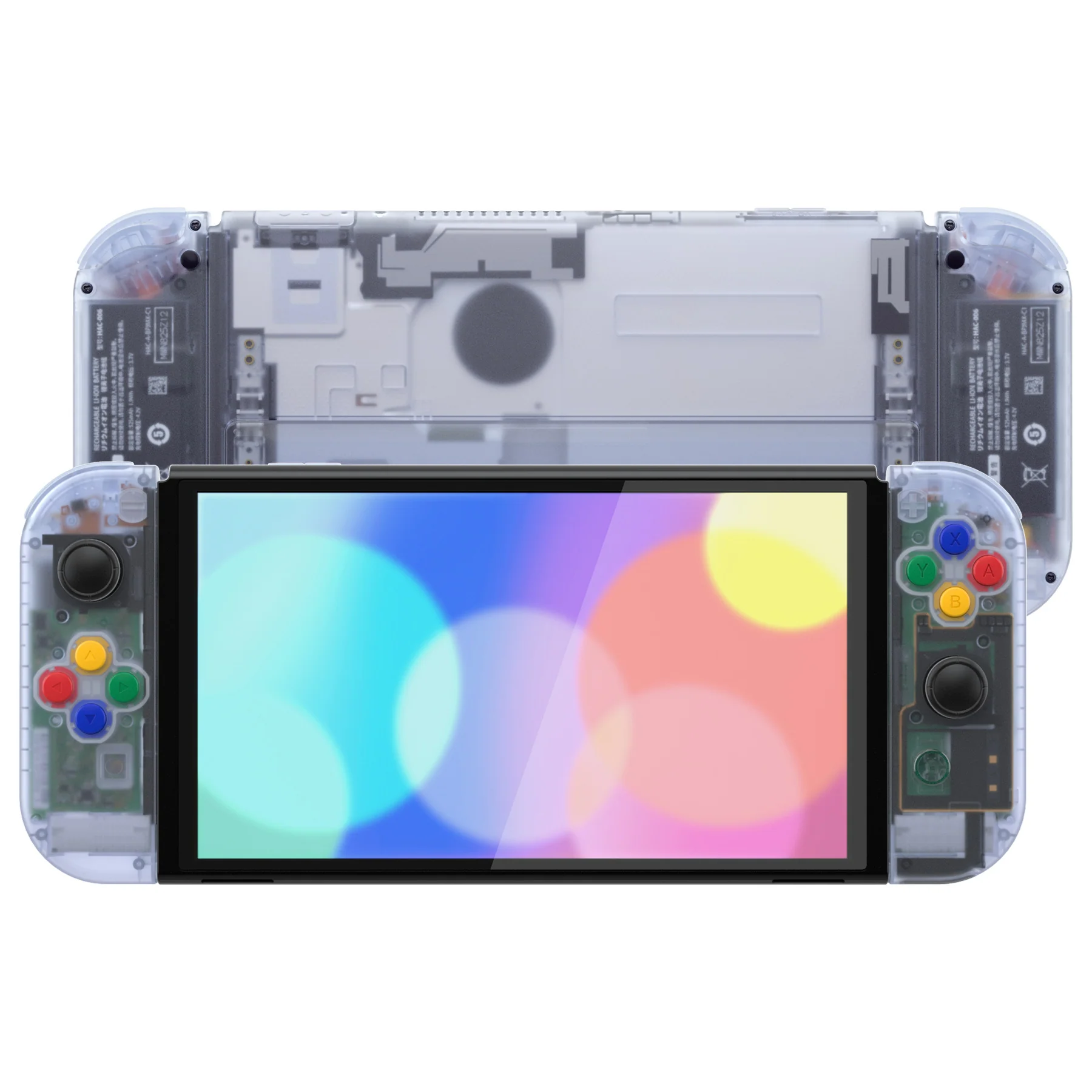 eXtremeRate Custom Replacement Full Set Shell with Buttons for Nintendo Switch OLED - Clear Glacier Blue - Image 4