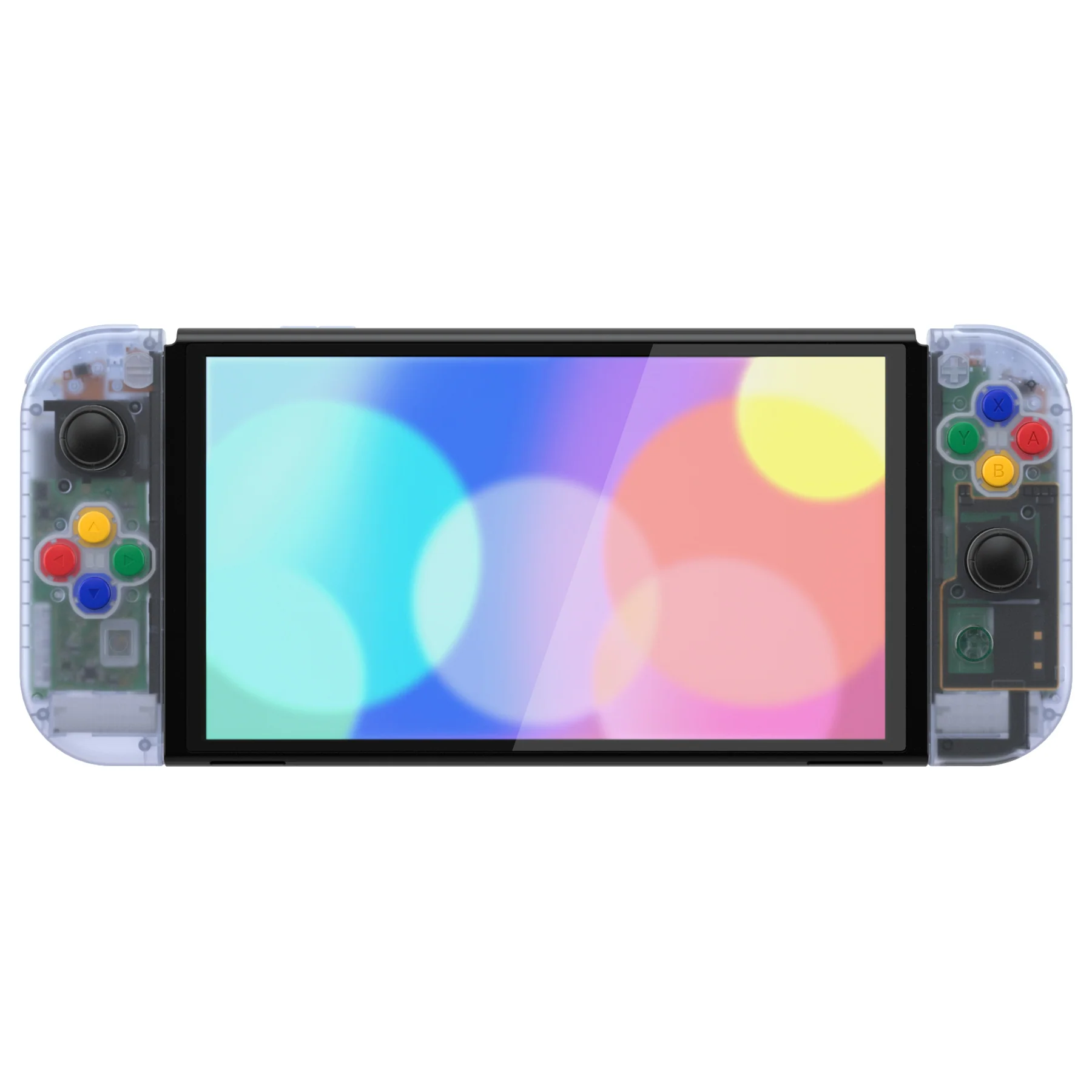 eXtremeRate Custom Replacement Full Set Shell with Buttons for Nintendo Switch OLED - Clear Glacier Blue - Image 5