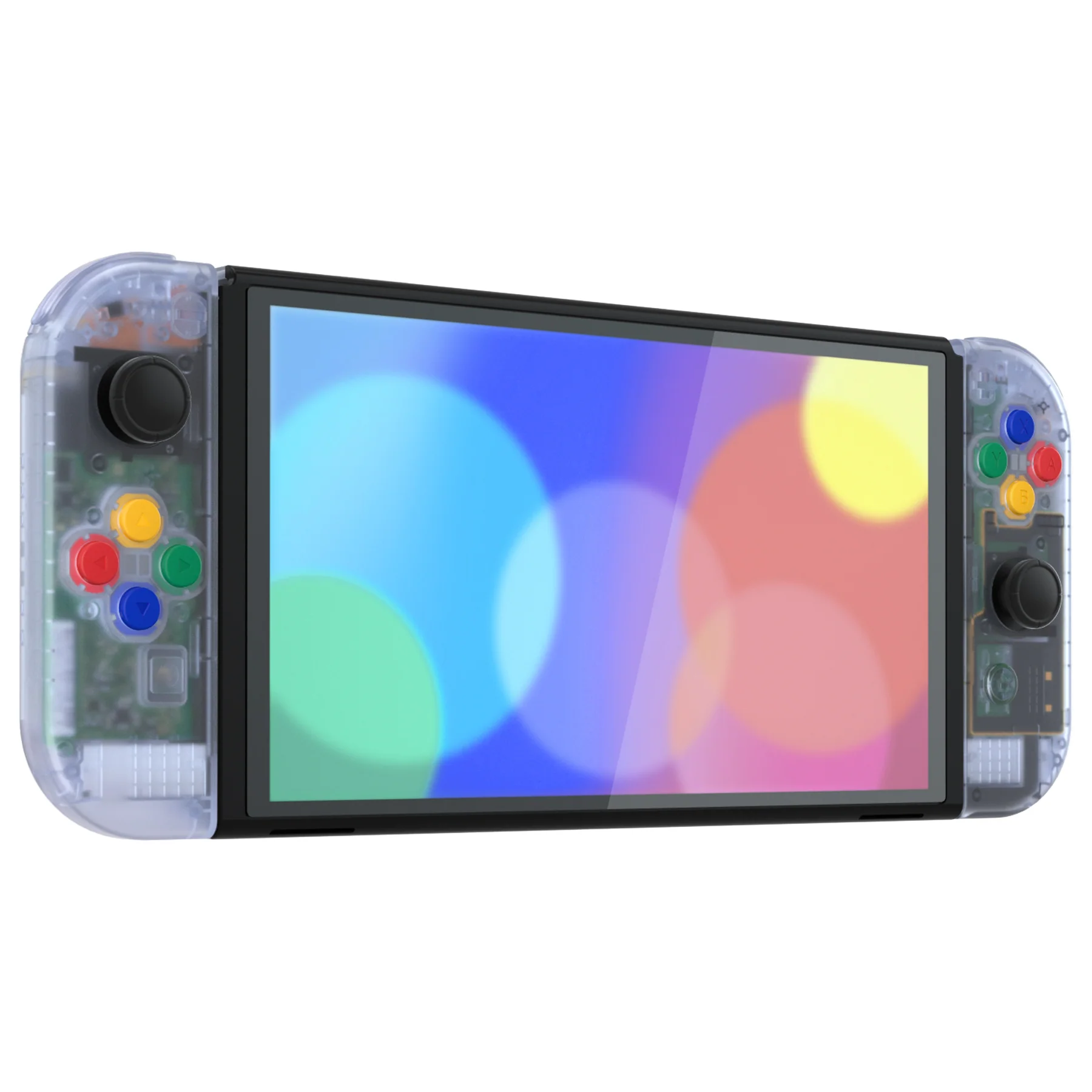 eXtremeRate Custom Replacement Full Set Shell with Buttons for Nintendo Switch OLED - Clear Glacier Blue - Image 6