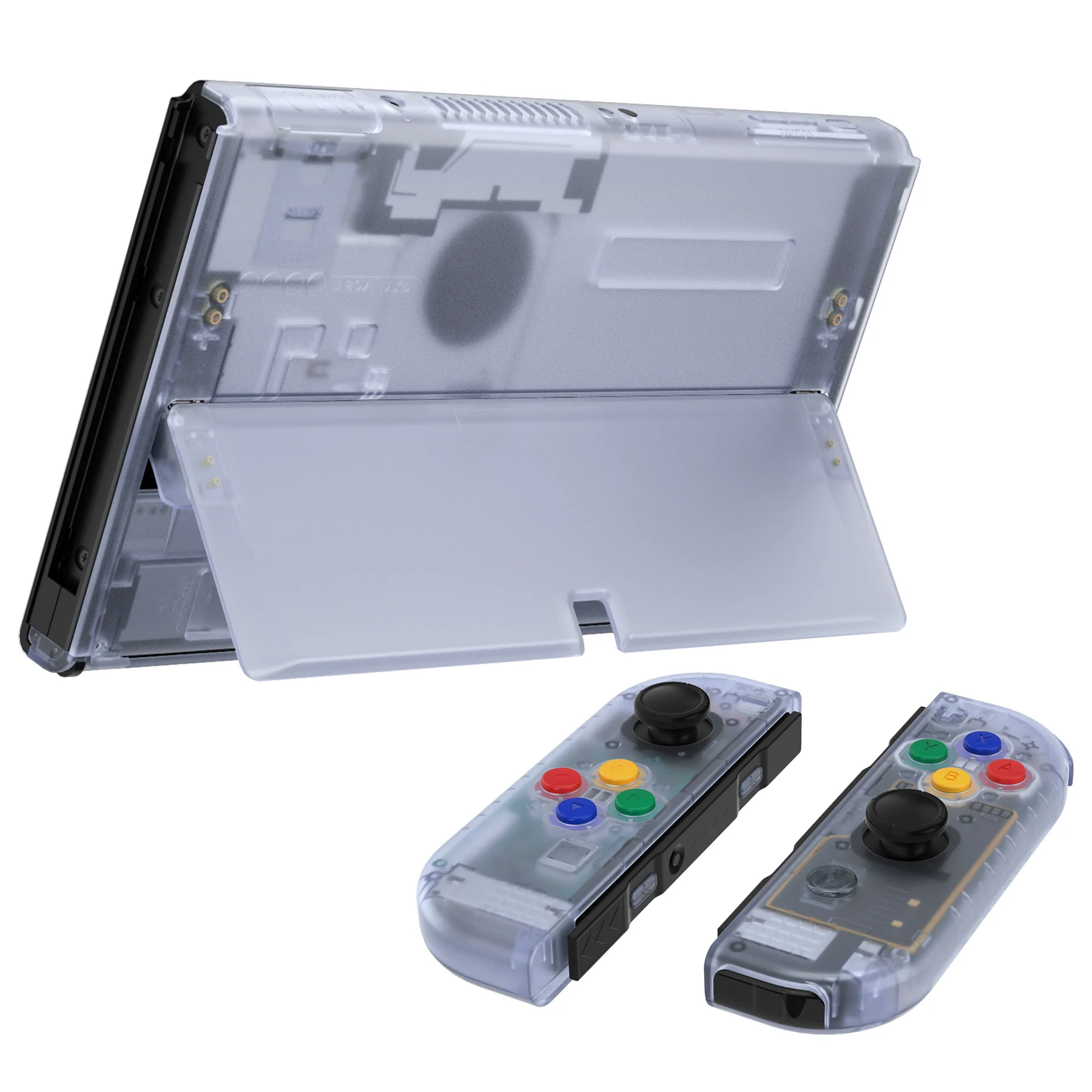 eXtremeRate Custom Replacement Full Set Shell with Buttons for Nintendo Switch OLED - Clear Glacier Blue - Image 7
