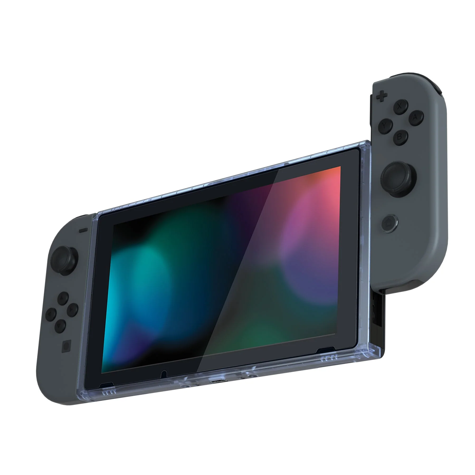 eXtremeRate DIY Replacement Housing Shell Front Frame with Volume Up Down Power Buttons for NS Switch Console - Clear Glacier Blue - Image 5