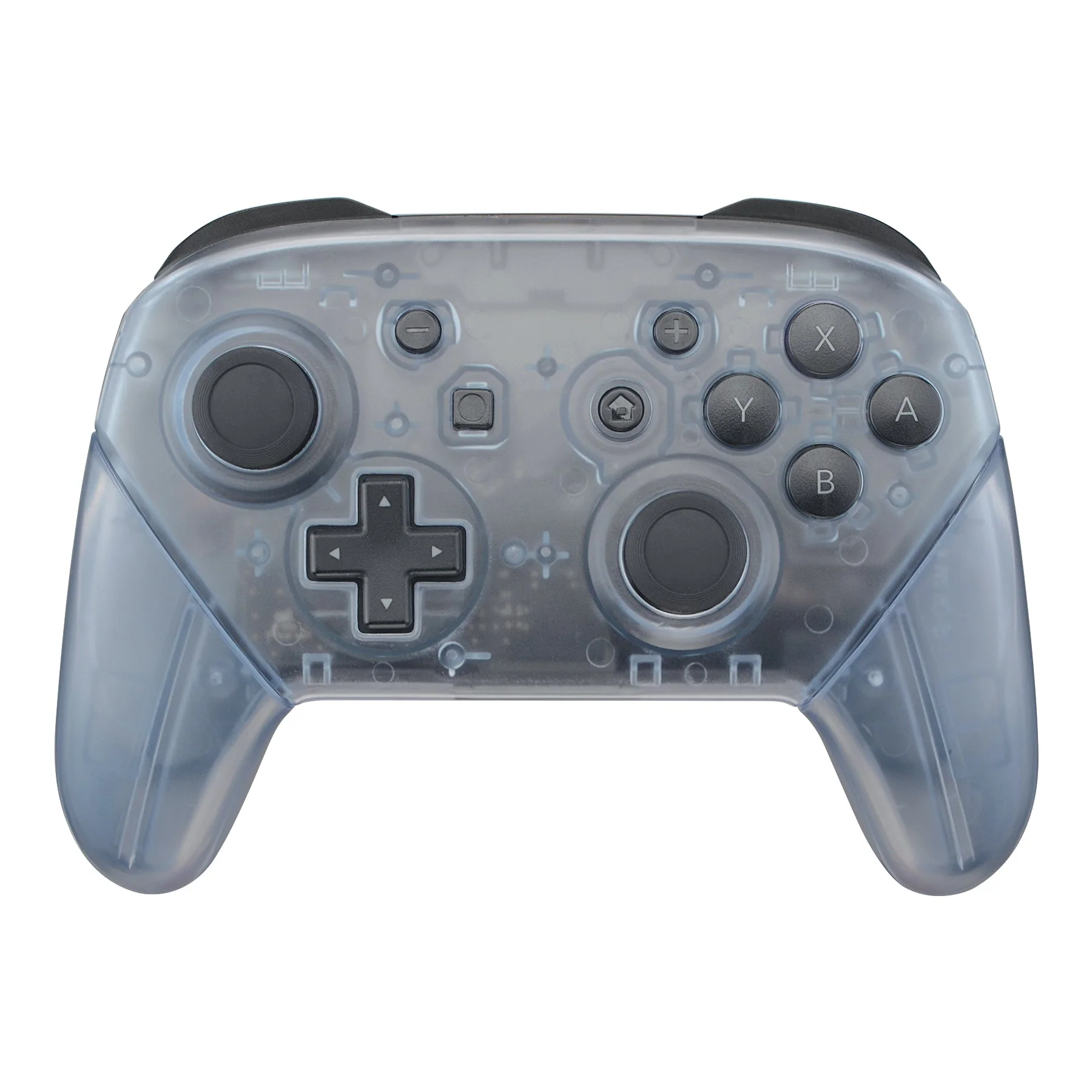 eXtremeRate Replacement Full Set Shell Faceplate Backplate Handles for Nintendo Switch Pro - Clear Glacier Blue - Image 3