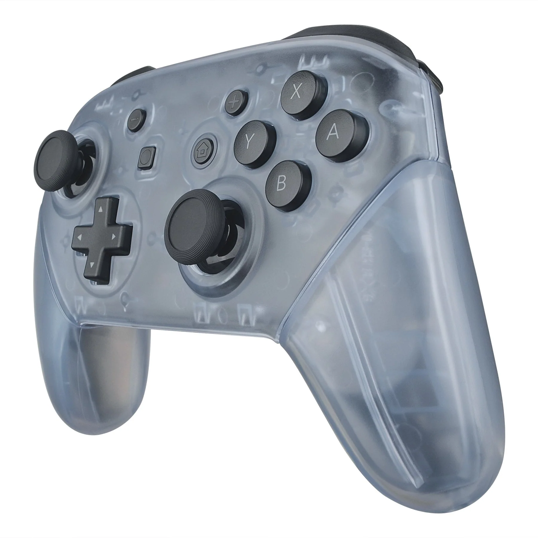 eXtremeRate Replacement Full Set Shell Faceplate Backplate Handles for Nintendo Switch Pro - Clear Glacier Blue - Image 4