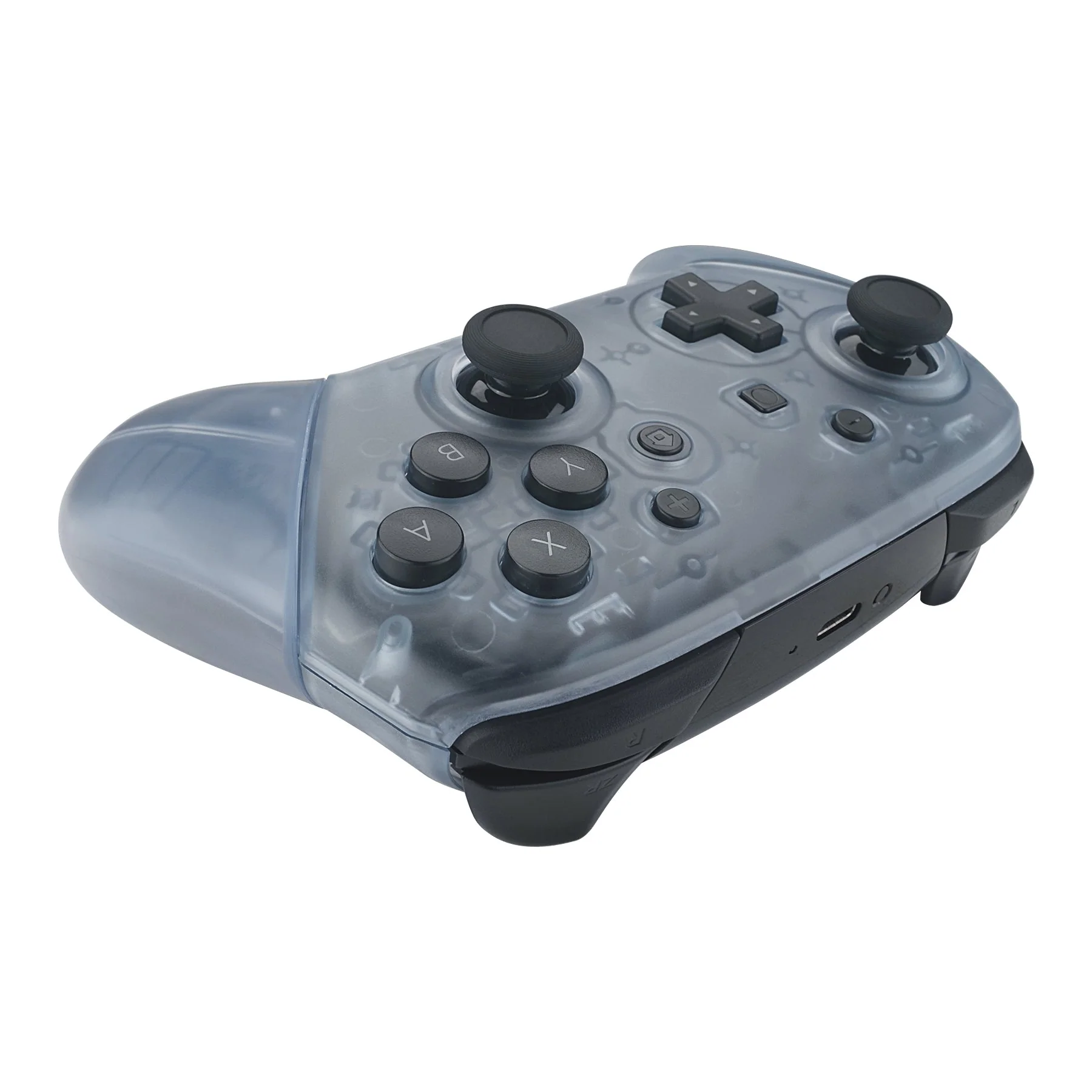 eXtremeRate Replacement Full Set Shell Faceplate Backplate Handles for Nintendo Switch Pro - Clear Glacier Blue - Image 6