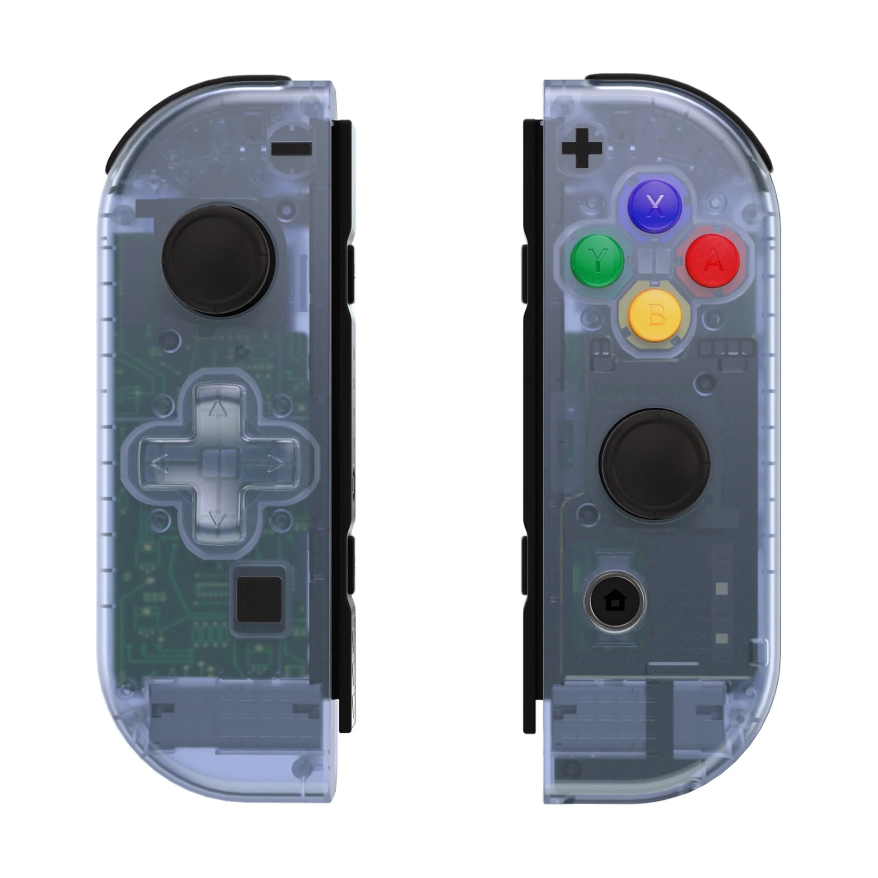eXtremeRate Dpad Version Replacement Full Set Shell Case with Buttons for Joycon of NS Switch - Clear Glacier Blue
