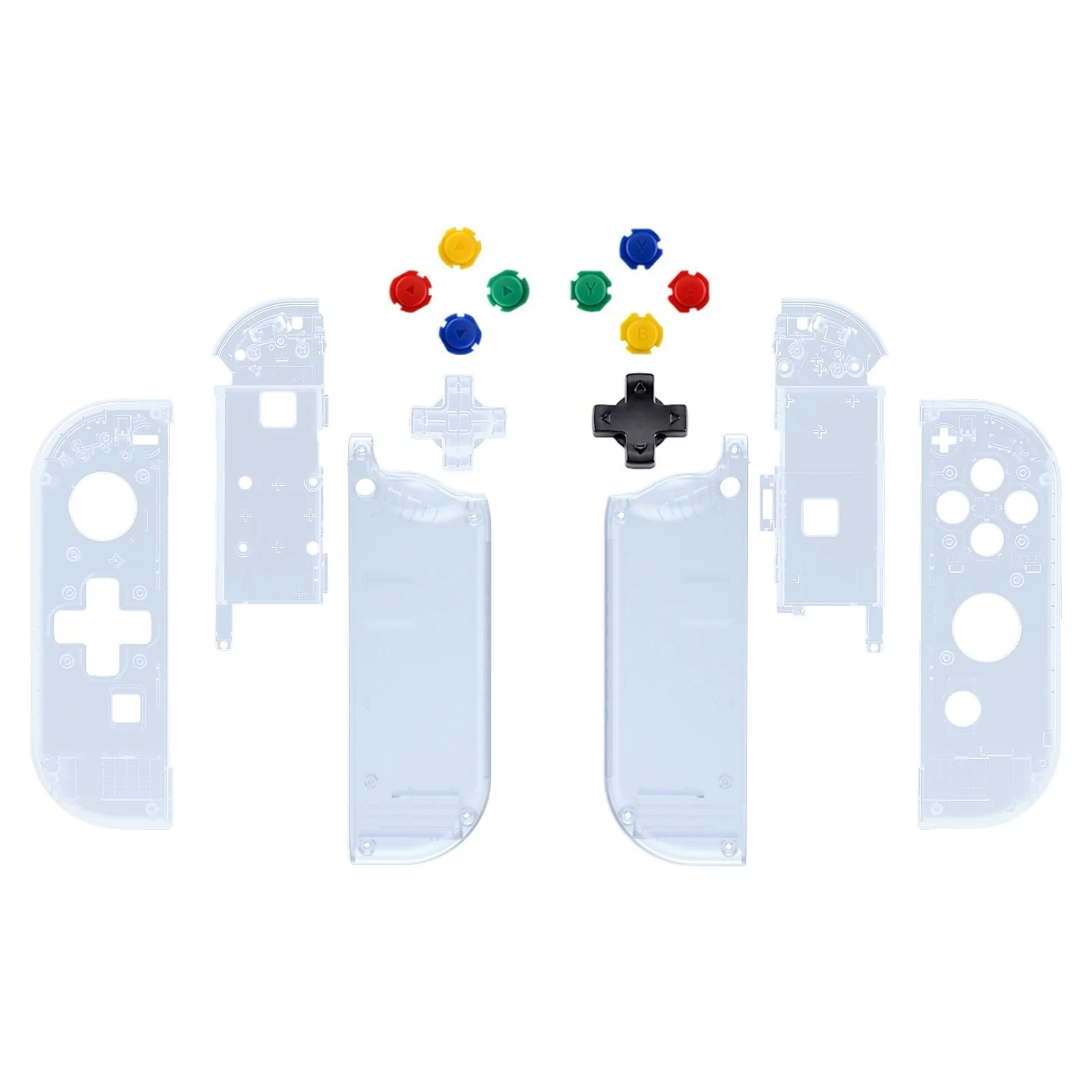 eXtremeRate Dpad Version Replacement Full Set Shell Case with Buttons for Joycon of NS Switch - Clear Glacier Blue - Image 2