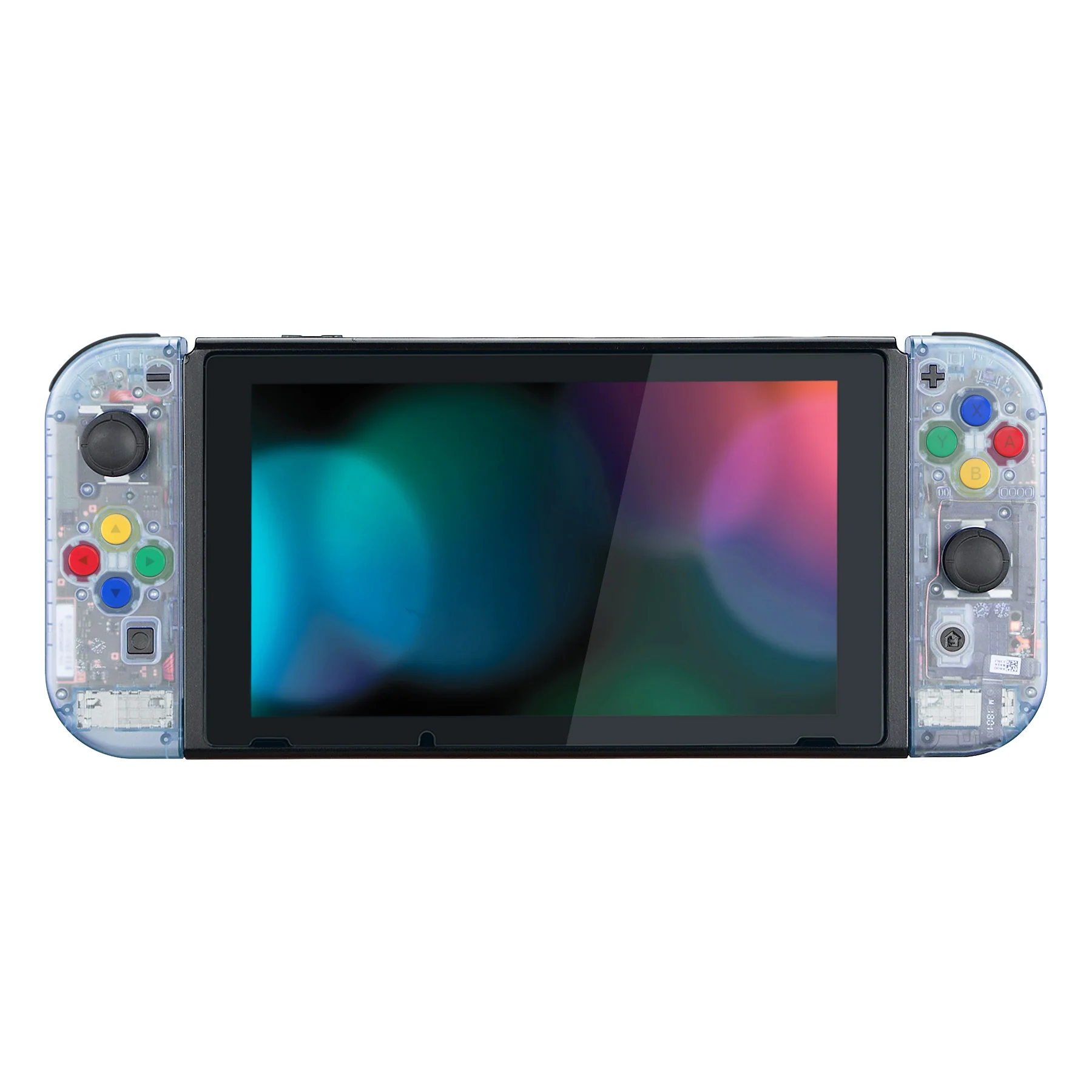 eXtremeRate Replacement Full Set Shell Case with Buttons for Joycon of NS Switch - Clear Glacier Blue - Image 4