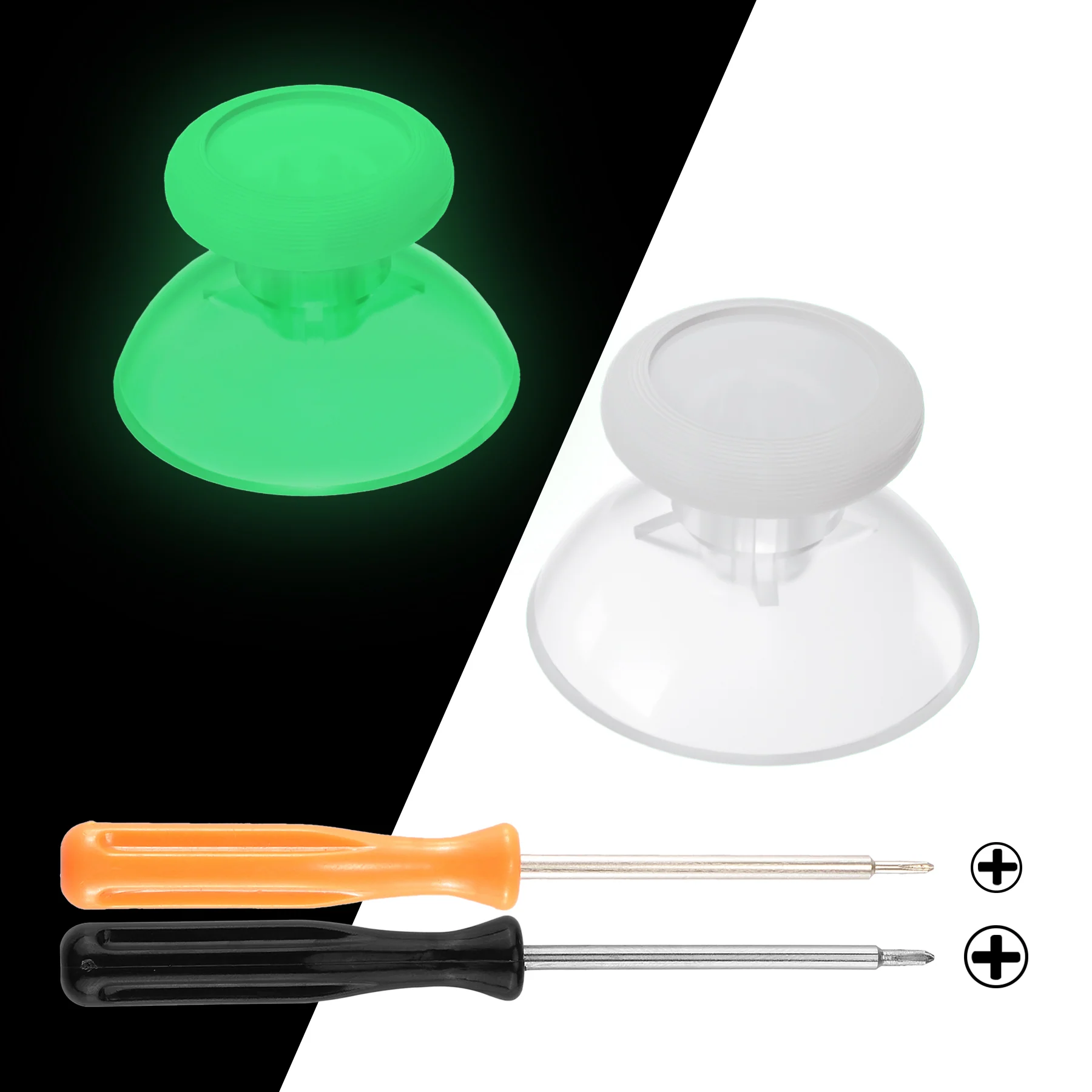 eXtremeRate Replacement 3D Joystick Thumbsticks for Nintendo Switch Pro Controller - Glow in Dark - Green