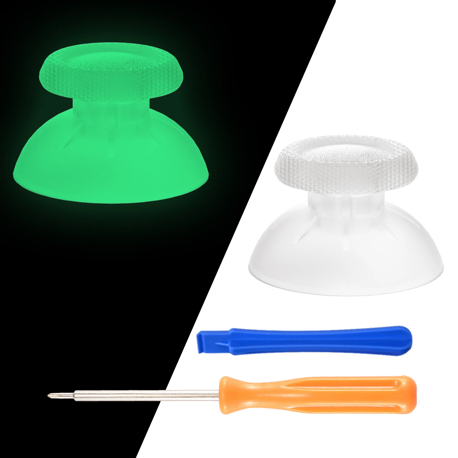 eXtremeRate Replacement Thumbsticks Analog Stick Joystick Compatible with PS5 & PS4 All Model Controller - Glow in Dark - Green