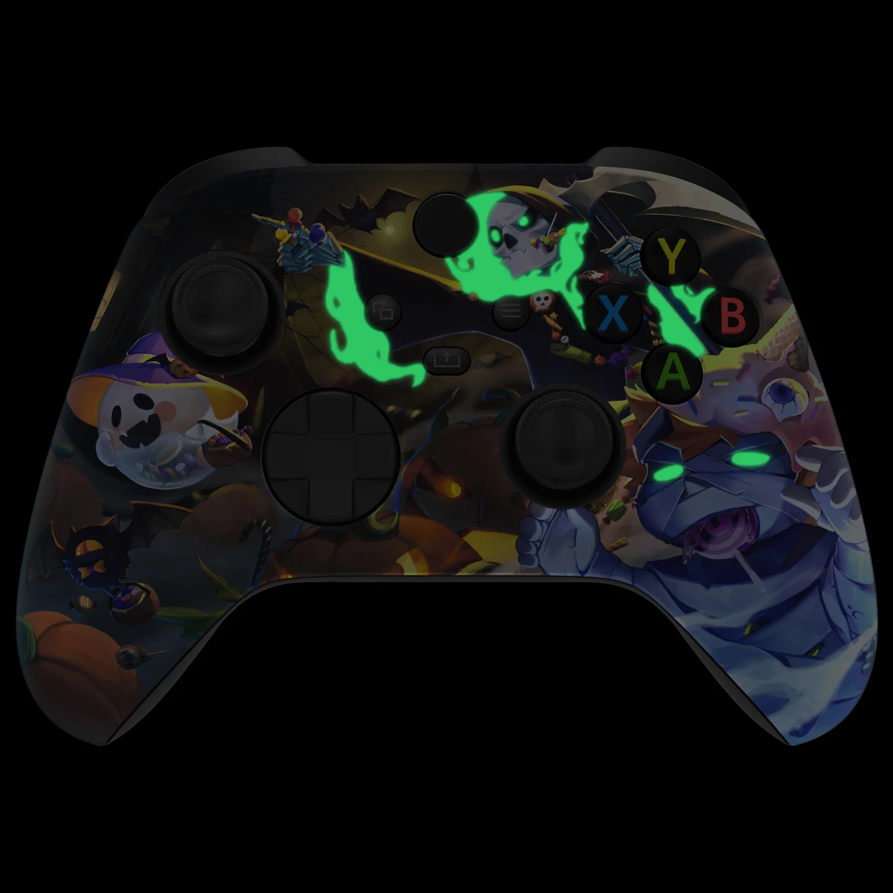 eXtremeRate Replacement Front Housing Shell for Xbox Series X & S Controller - Glow in Dark - Halloween Candy Night
