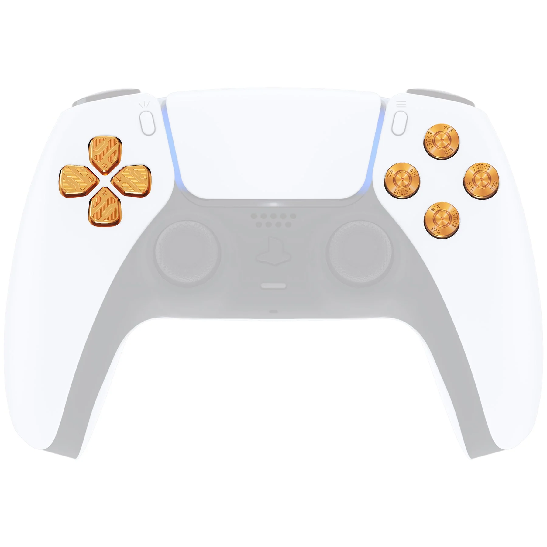 eXtremeRate Replacement Aluminum Metal Dpad ABXY Buttons for PS5 Controller - Gold