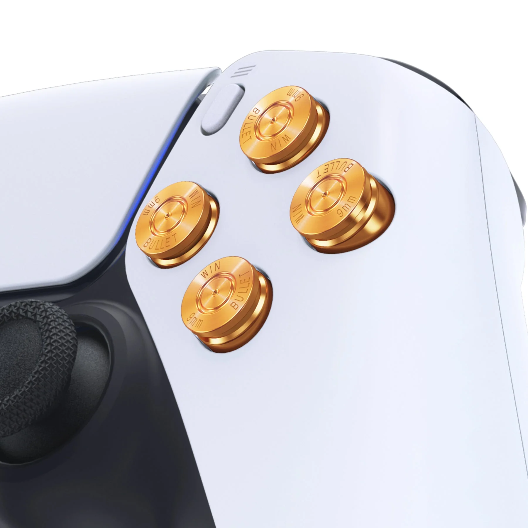 eXtremeRate Replacement Aluminum Metal Dpad ABXY Buttons for PS5 Controller - Gold - Image 4