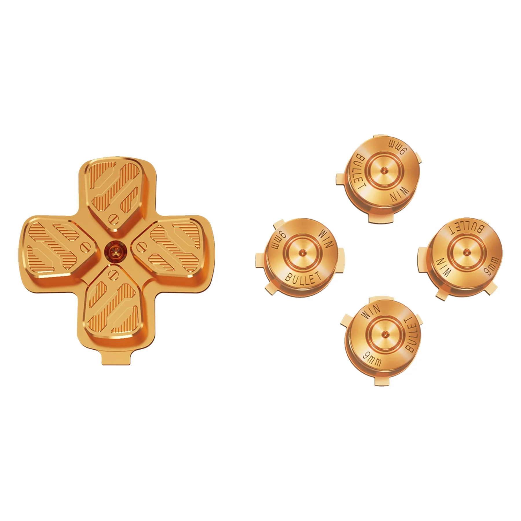 eXtremeRate Replacement Aluminum Metal Dpad ABXY Buttons for PS5 Controller - Gold - Image 6