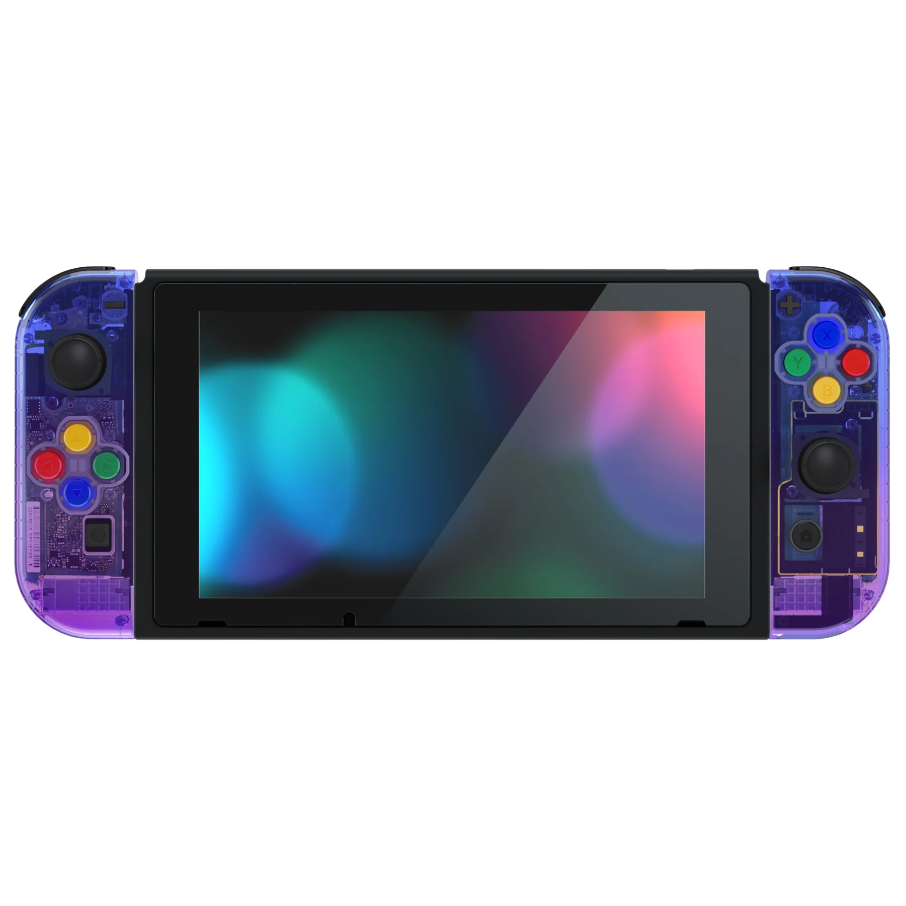 eXtremeRate Replacement Full Set Shells with Buttons for Nintendo Switch - Gradient Translucent Bluebell - Image 3