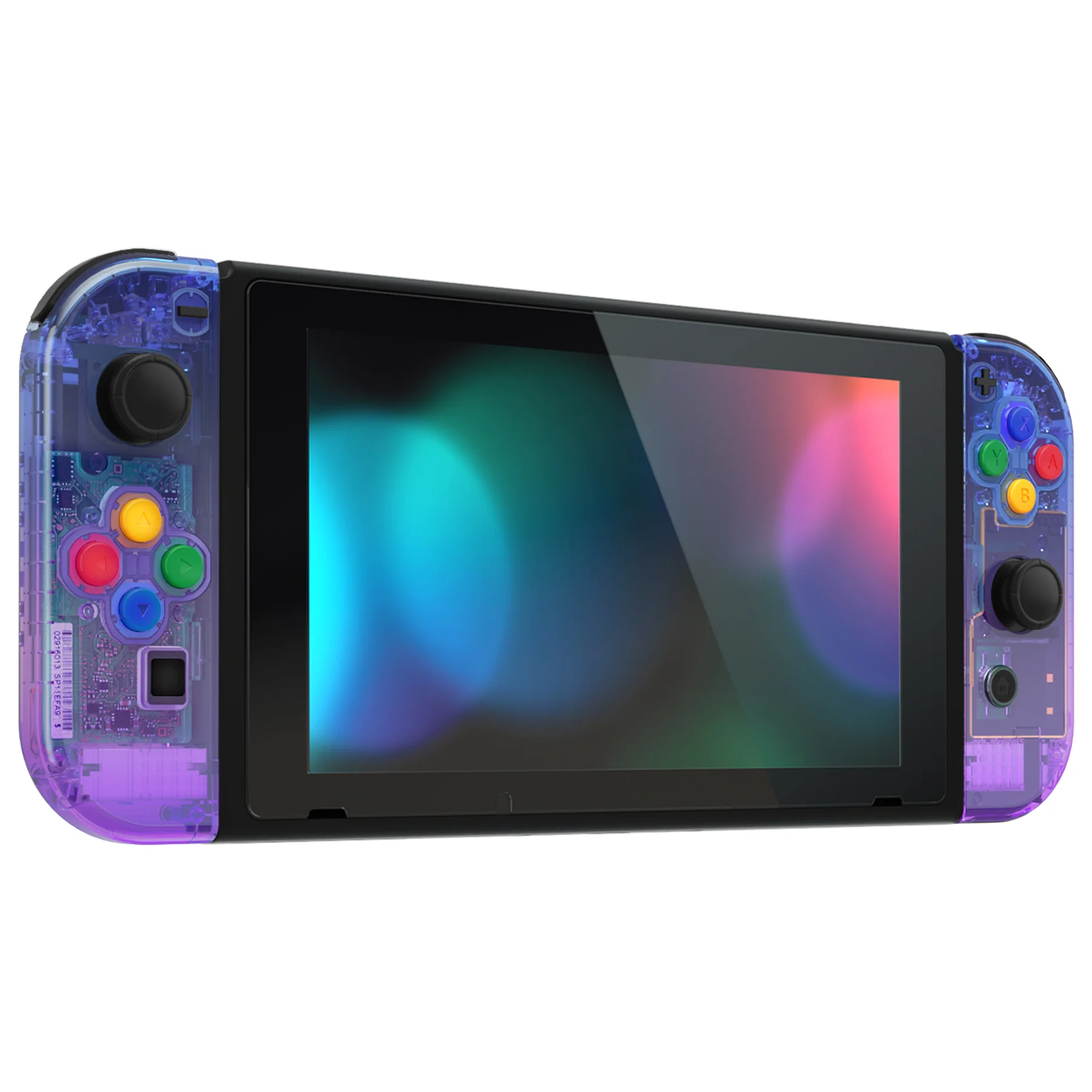 eXtremeRate Replacement Full Set Shells with Buttons for Nintendo Switch - Gradient Translucent Bluebell - Image 4