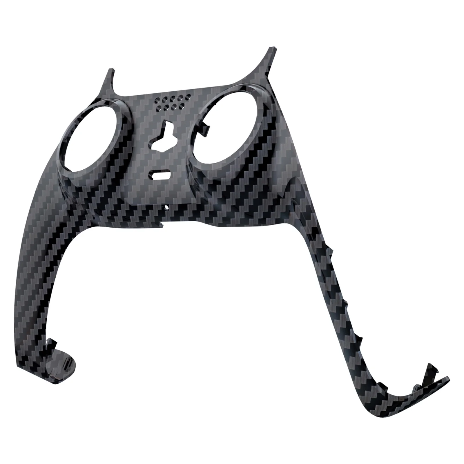 eXtremeRate Replacement Decorative Trim Shell with Accent Rings Compatible with PS5 Controller BDM-010/020/030/040/050 - Graphite Carbon Fiber - Image 8
