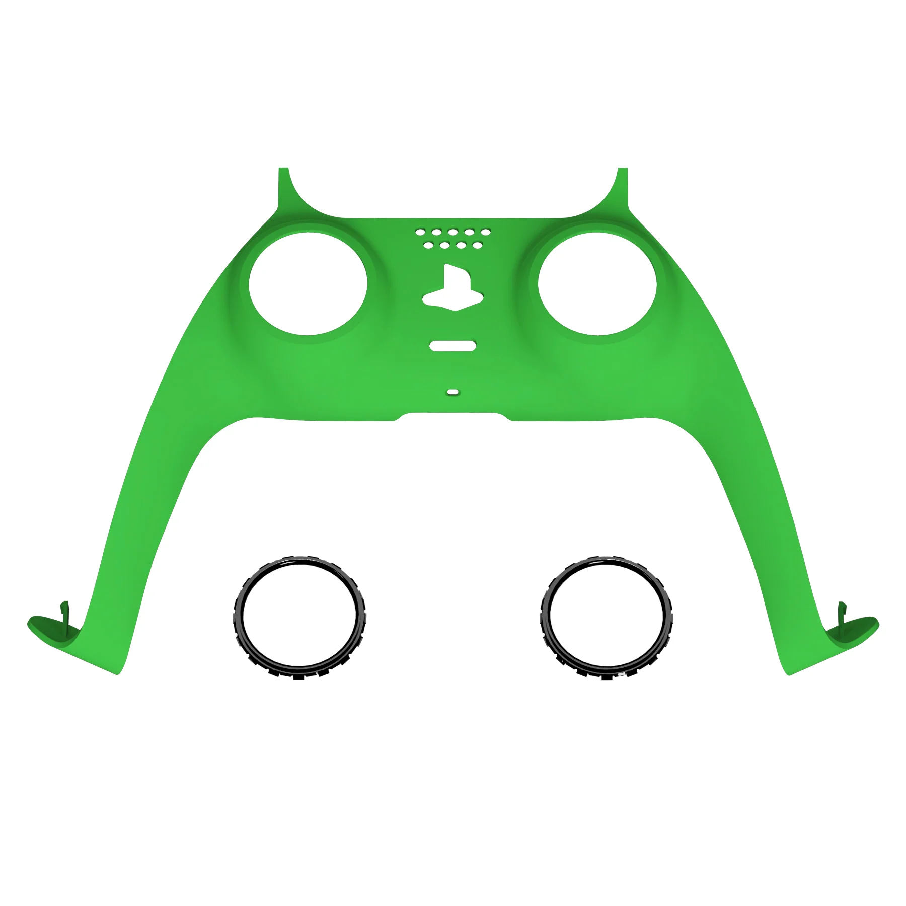 eXtremeRate Replacement Decorative Trim Shell with Accent Rings Compatible with PS5 Controller BDM-010/020/030/040/050 - Green