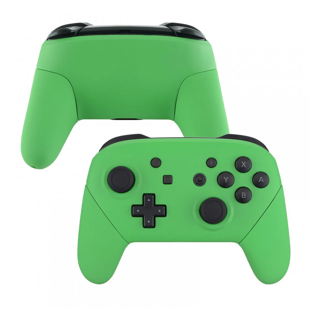 eXtremeRate Replacement Full Set Shell Faceplate Backplate Handles for Nintendo Switch Pro - Lime Green
