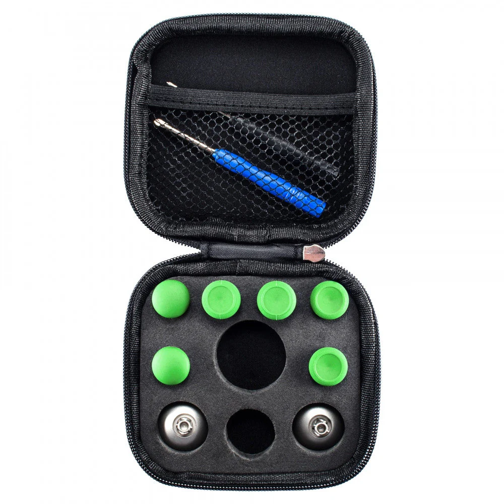 eXtremeRate 8 in 1 Metal Magnetic Thumbsticks Analog Joysticks with Carry Case for Xbox One & Xbox One Elite & Xbox One X/S & PS4 Slim Pro Controller - Green