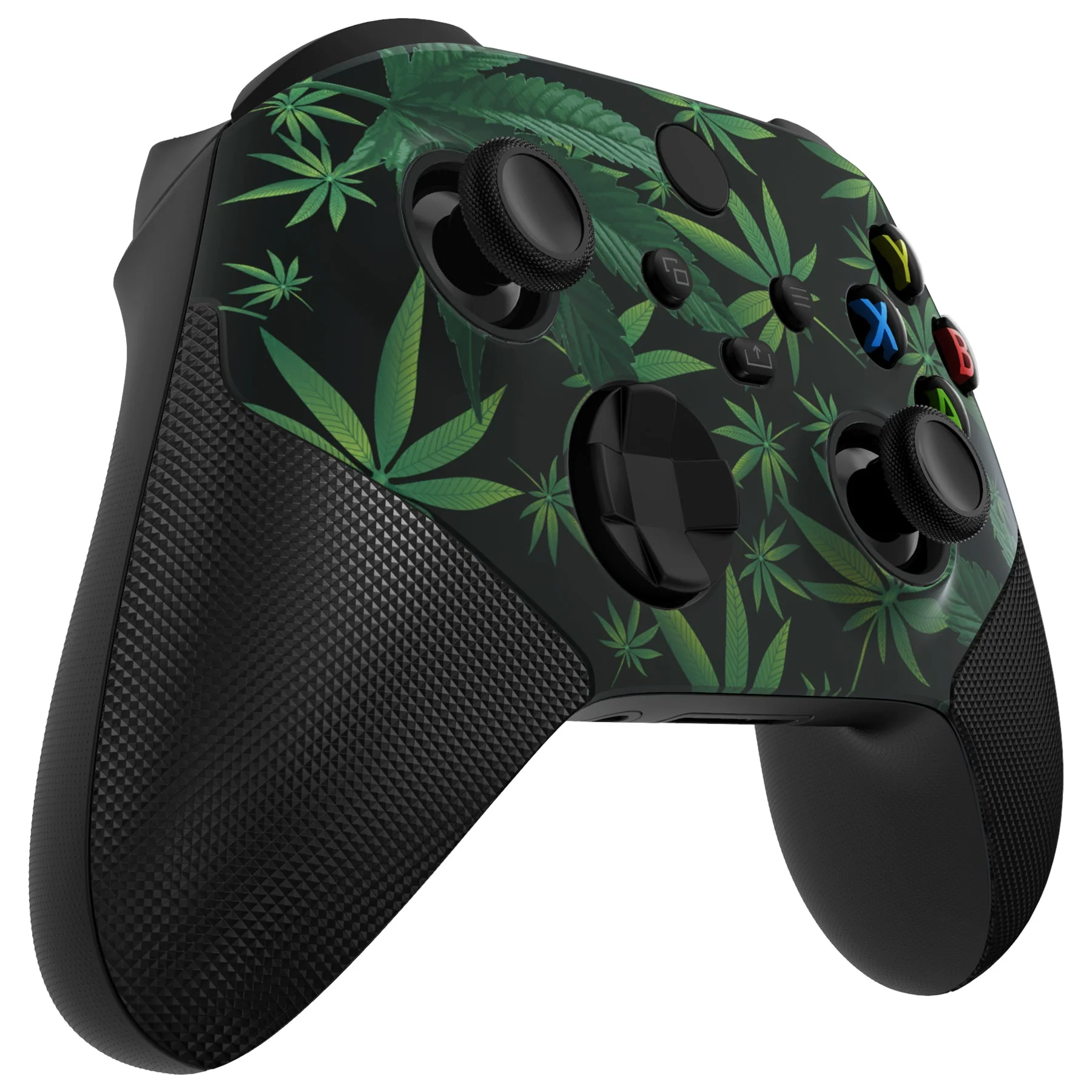 eXtremeRate ASR Version Performance Rubberized Grip Front Housing Shell with Accent Rings for Xbox Series X & S Controller - Green Weeds - Image 8
