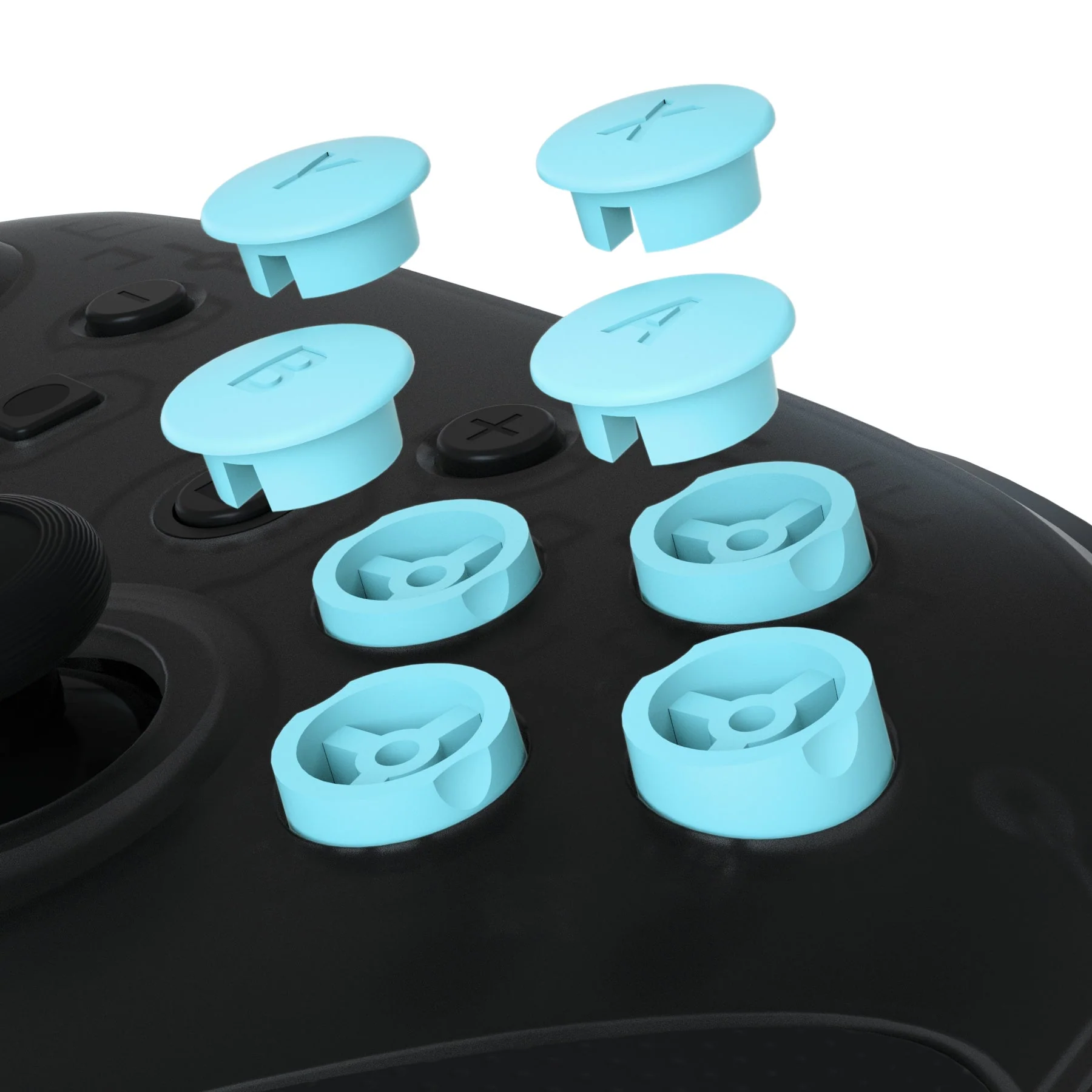 eXtremeRate Replacement Interchangeable ABXY Buttons for Nintendo Switch Pro Controller - Heaven Blue