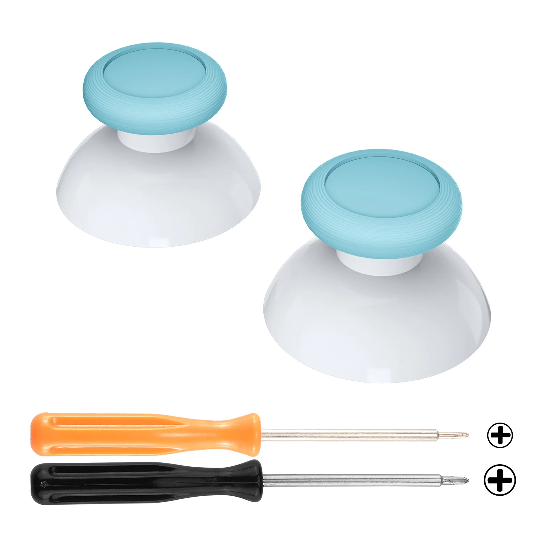 eXtremeRate Replacement Dual-color 3D Joystick Thumbsticks for Nintendo Switch Pro Controller - Heaven Blue & White