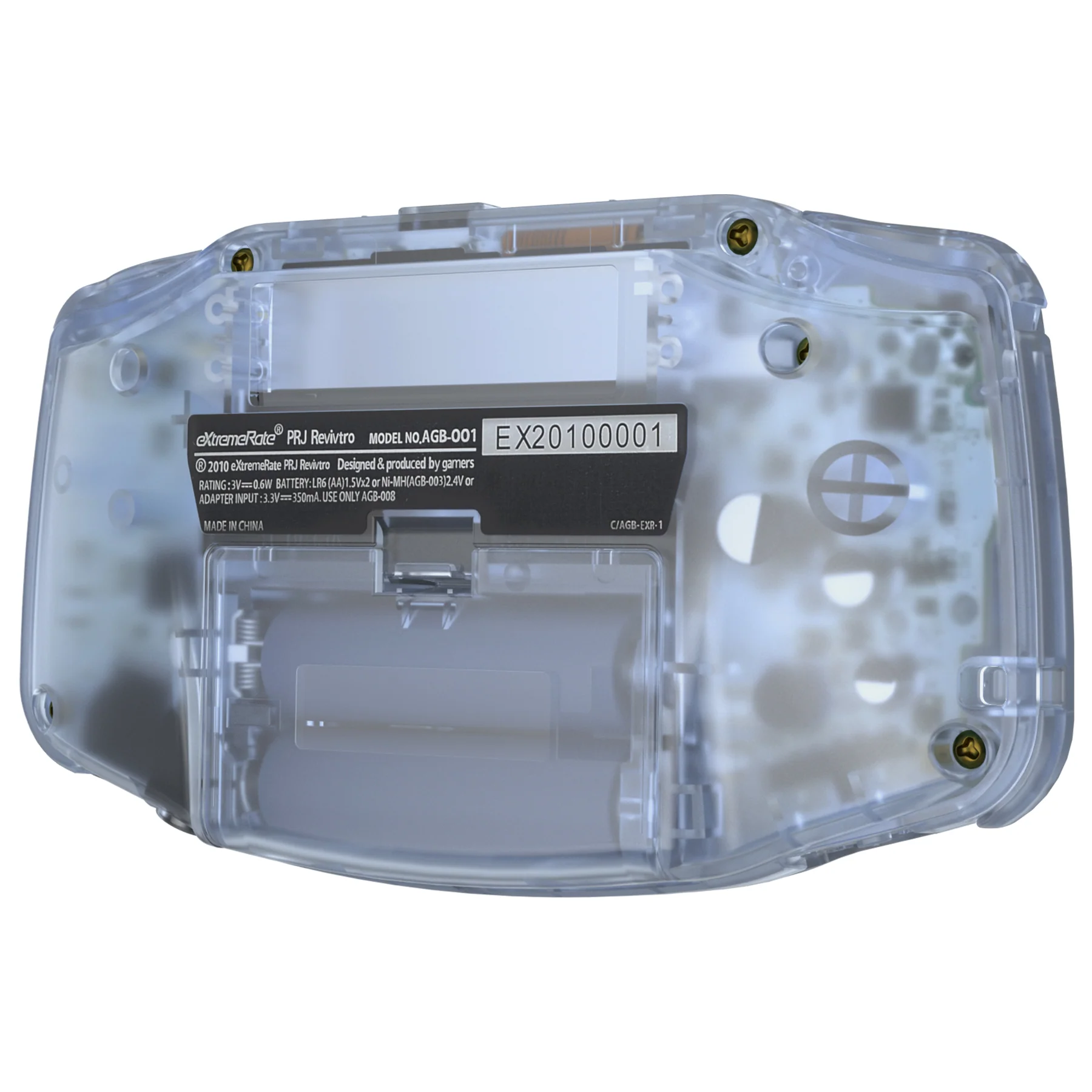 eXtremeRate IPS Ready Upgraded GBA Replacement Full Set Shells with Buttons for Gameboy Advance, Compatible with Both IPS & Standard LCD - Clear Glacier Blue - White Screen Lens - Image 7