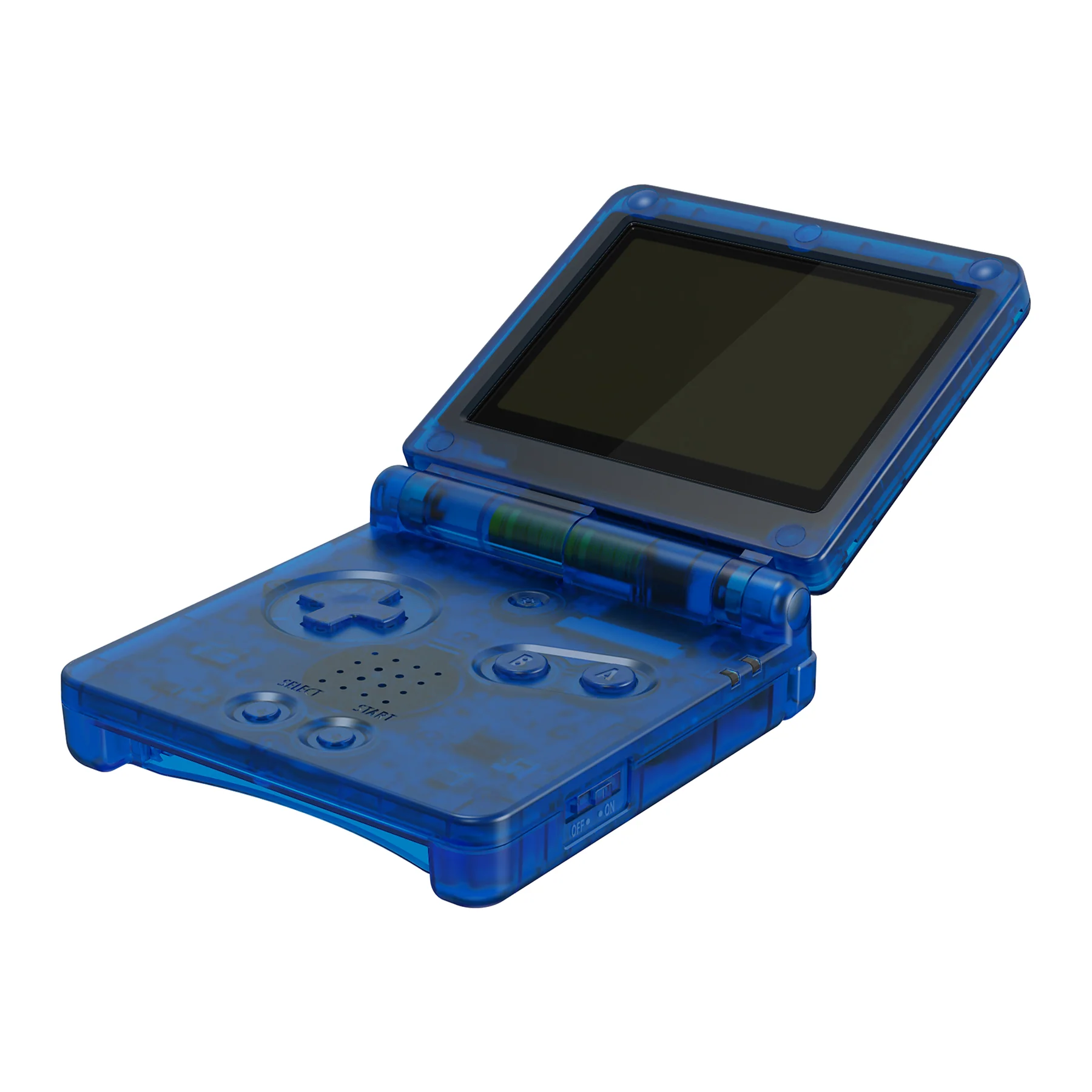 eXtremeRate IPS Ready Upgraded Replacement Full Set Shells with Buttons for Gameboy Advance SP GBA SP, Compatible with Both IPS & Standard LCD - Clear Blue