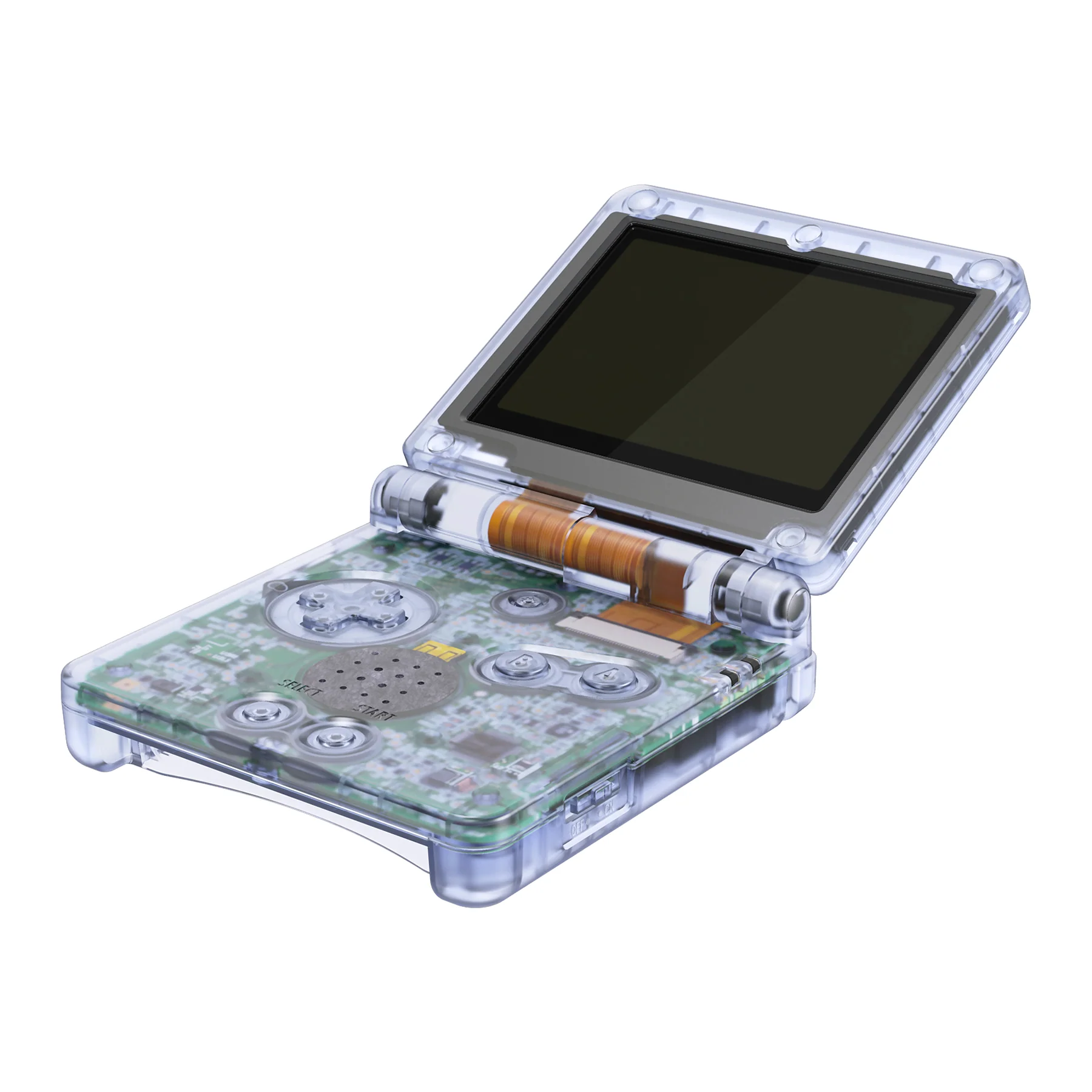 eXtremeRate IPS Ready Upgraded Replacement Full Set Shells with Buttons for Gameboy Advance SP GBA SP, Compatible with Both IPS & Standard LCD - Clear Glacier Blue