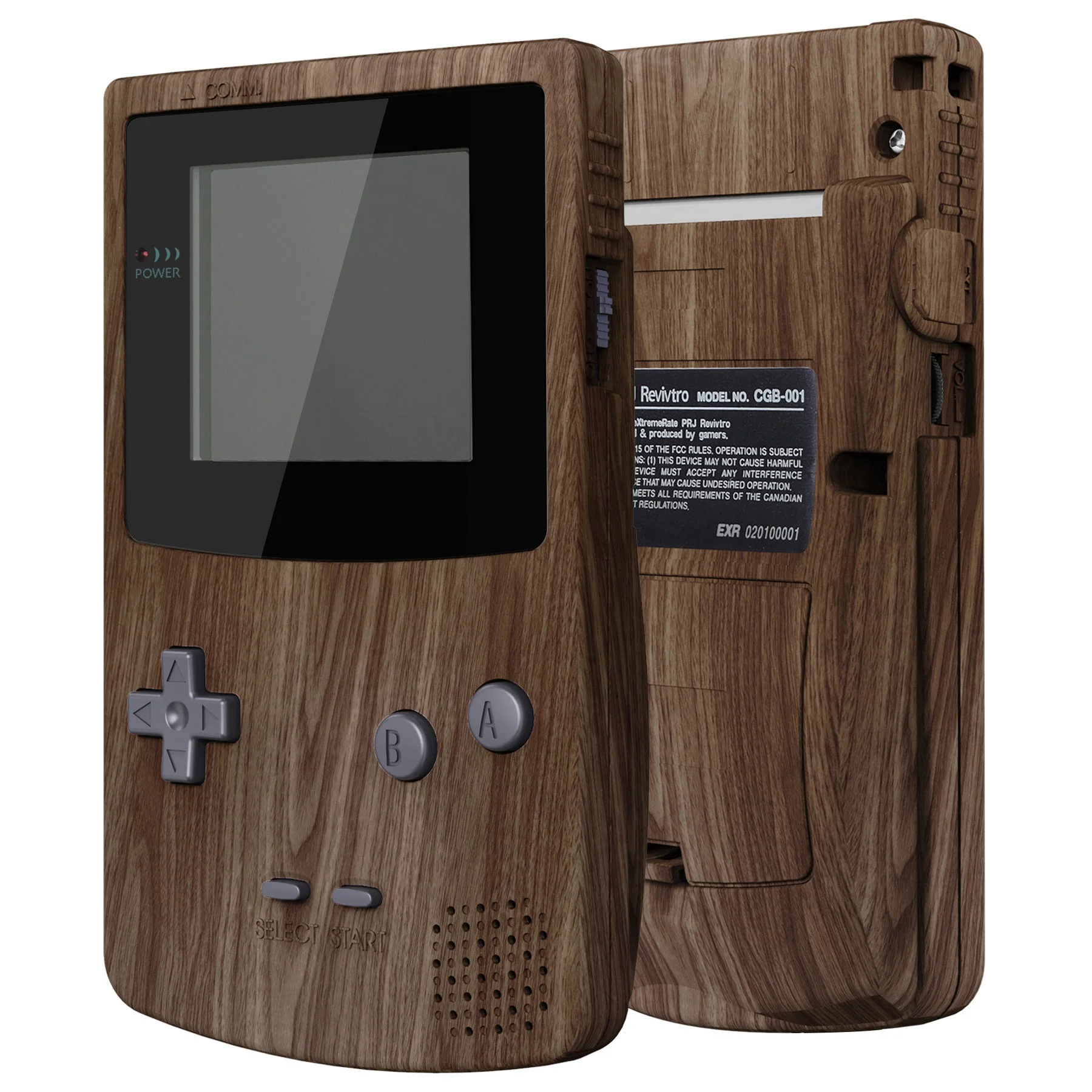 eXtremeRate IPS Ready Upgraded GBC Replacement Full Set Shells with Buttons for Gameboy Color, Compatible with GBC OSD IPS & Regular IPS & Standard LCD - Wood Grain