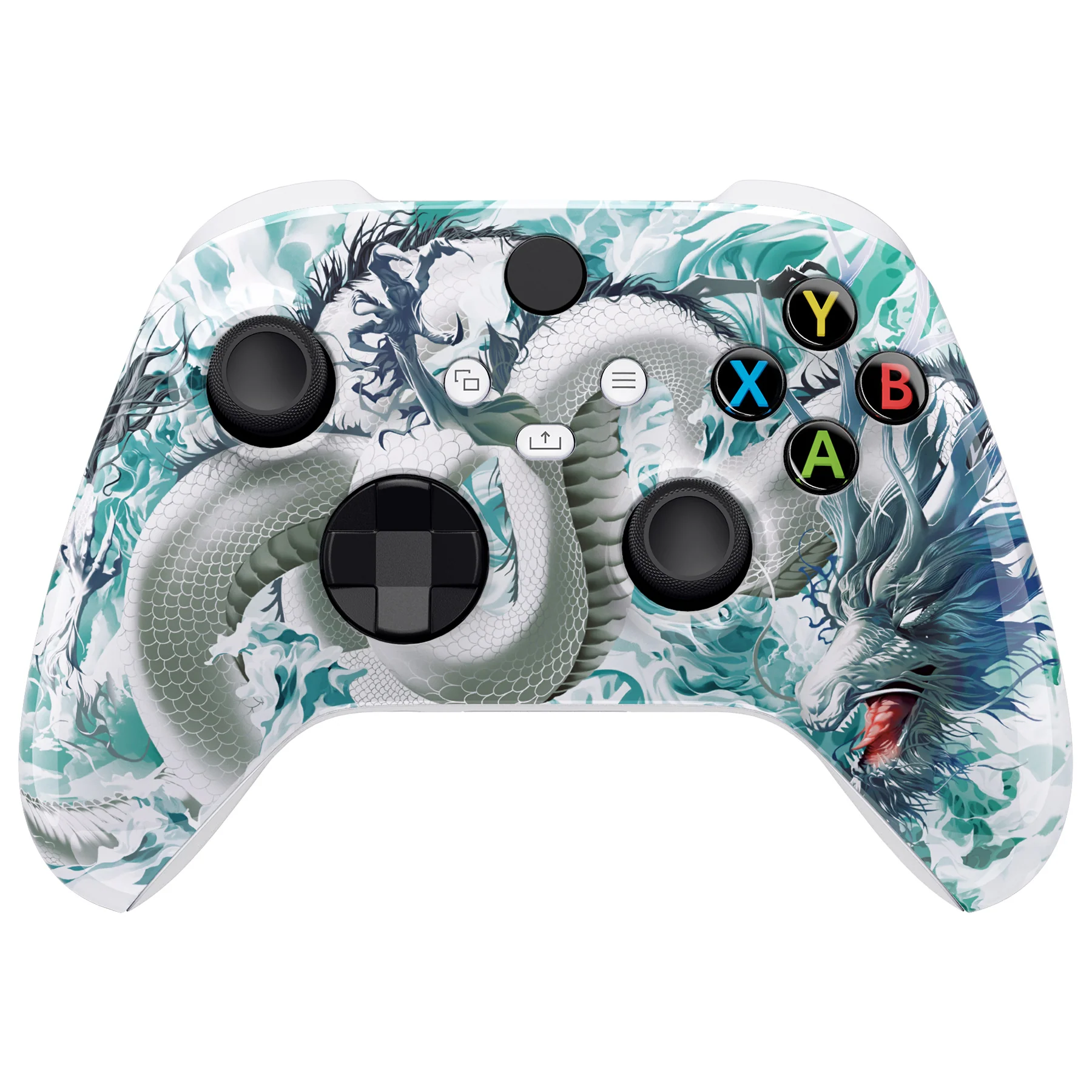 eXtremeRate Replacement Front Housing Shell for Xbox Series X & S Controller - Jade Dragon - Cloud Dominator