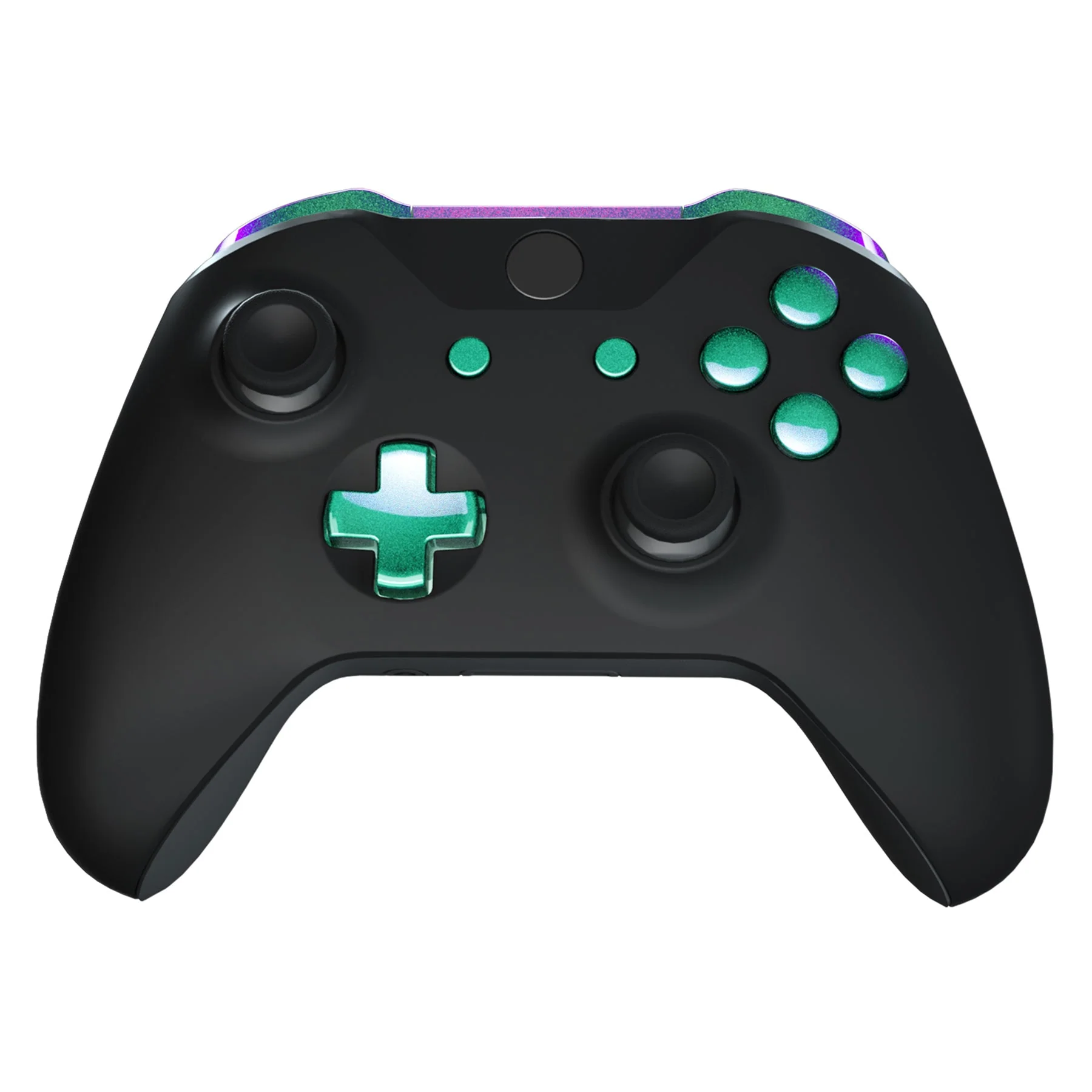 eXtremeRate Replacement Full Set Buttons for Xbox One X & S Controller (Model 1708) - Chameleon Green Purple
