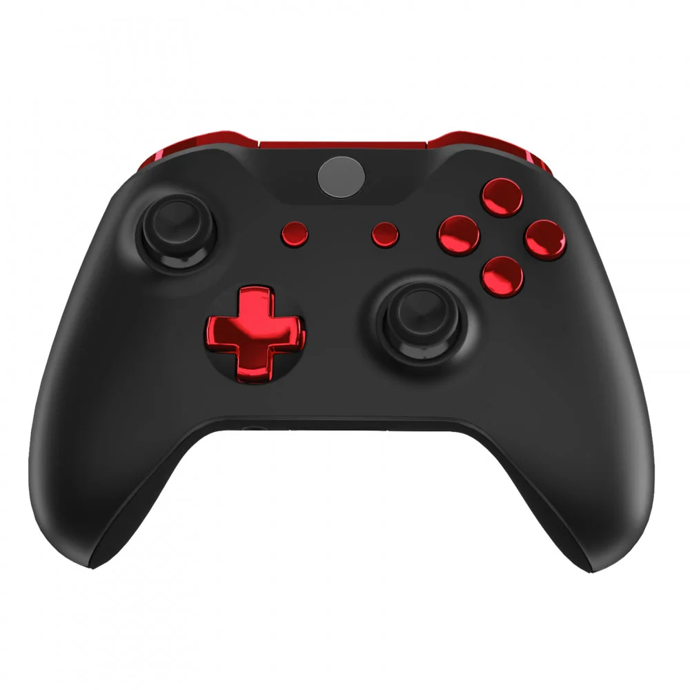 eXtremeRate Replacement Full Set Buttons for Xbox One X & S Controller (Model 1708) - Chrome Red